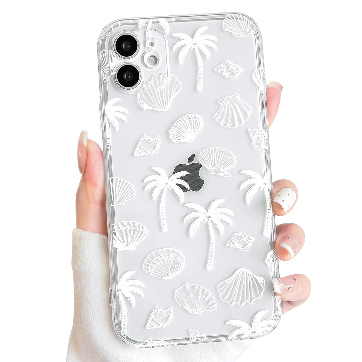 NITITOP Compatible with iPhone 16 Case Clear Sea - White Turtle | Cute, Shell whale ocean animal, For women men girls boys, Slim, Soft TPU, Shockproof