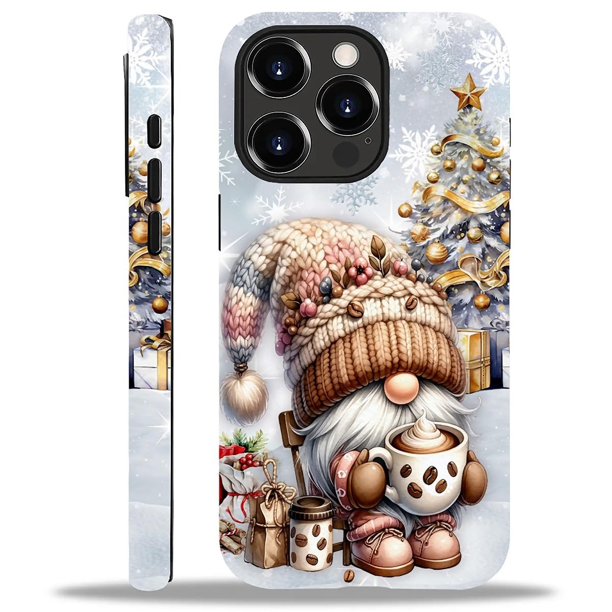 Case Compatible with iPhone 16,Christmas Decorations-Santa Claus Hybrid 2-Layer Hard Shell+Silicone Double Protective Scratch-Resistant Shockproof Case for iPhone 16