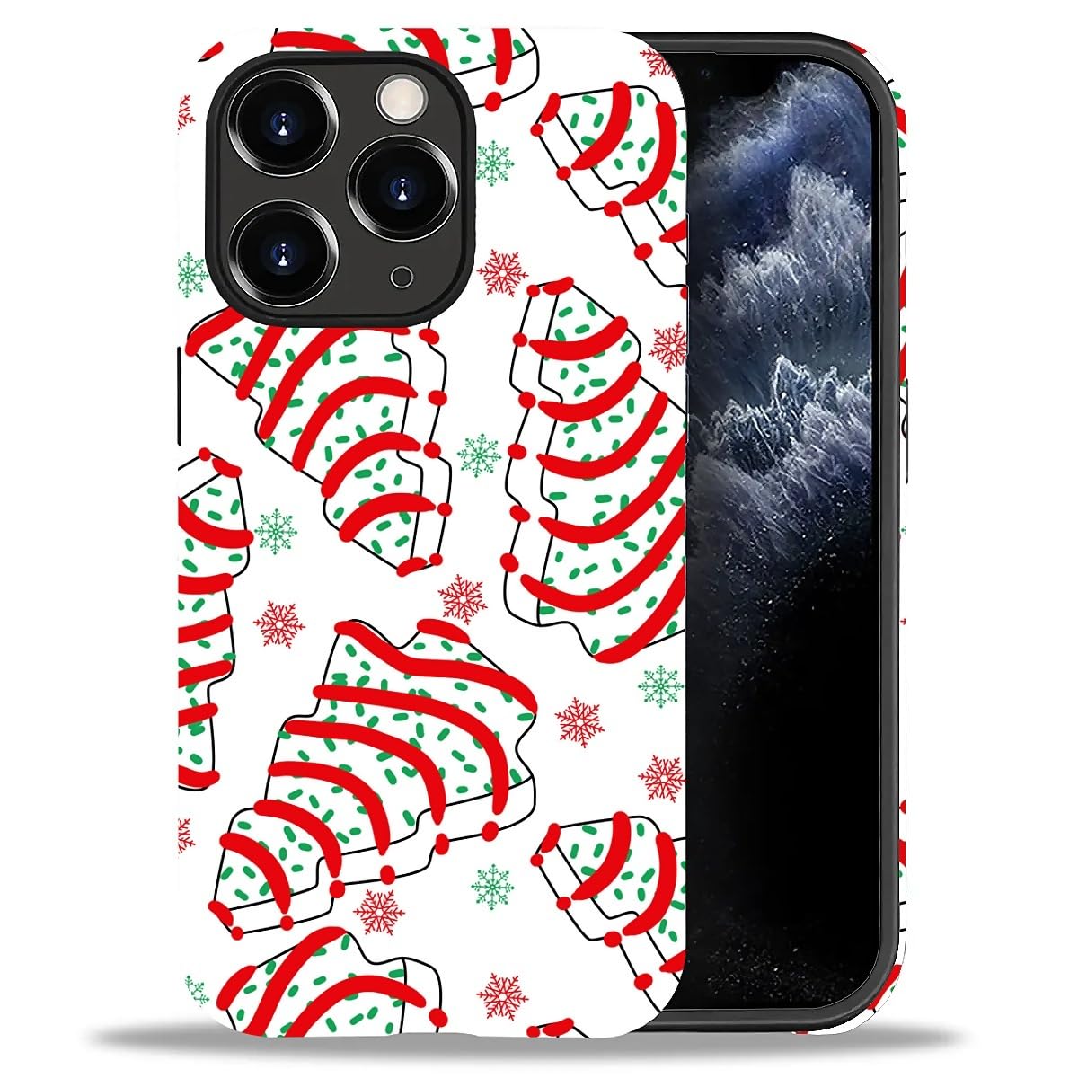 Case for iPhone 17,Drop Protection Hybrid 2-Layer Hard Phone Cover-Vintage Christmas Stamps Collage