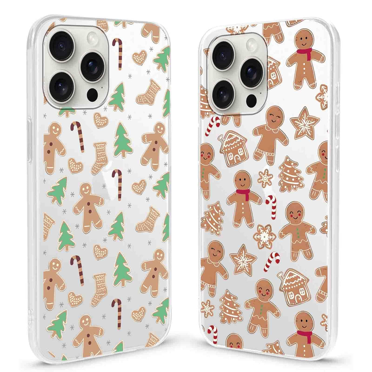2 Pack Christmas Phone Case for iPhone 16 6.1'', Cute Christmas Tree Pattern Gifts Case with Gingerbread Canes Design Soft TPU Anti-Fall Protective Slim Shockproof Cover for Girl Women Men