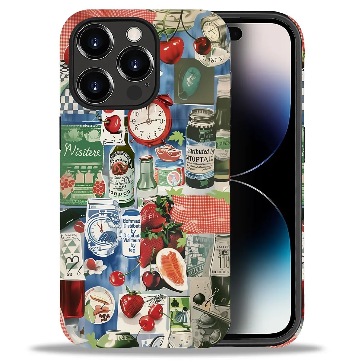 DAIZAG Phone Case Compatible with iPhone 13/14,Christmas Santa Claus Mixed 2 Layer Soft Silicone+Hard PC Ddouble Protection Ultra-Thin Phone Case for iPhone 13/14