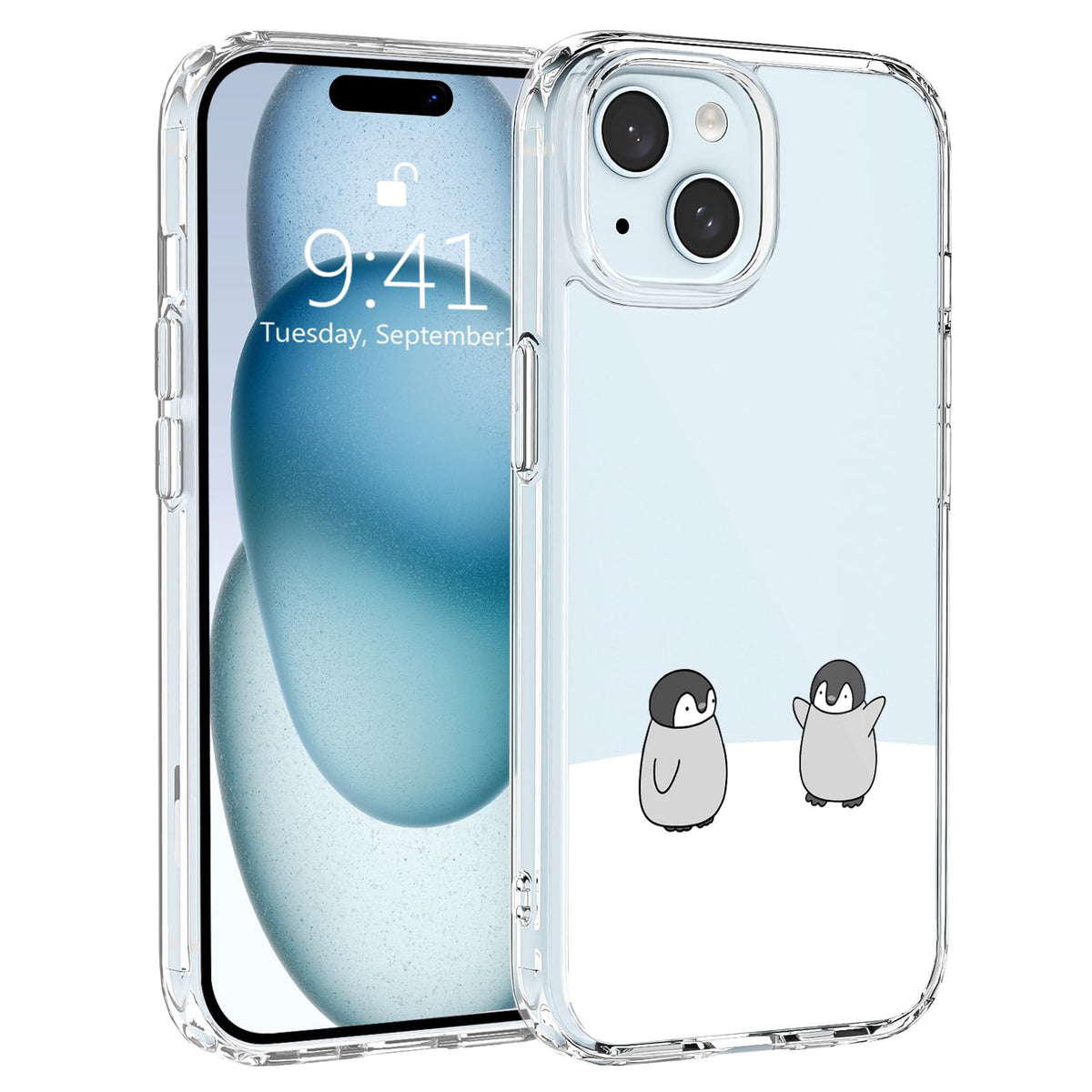 JOYLAND Funny Goose Case for iPhone 15 Cartoon Animal Cute Design Clear Cell Phone Case Acrylic Hard Back Slim Cover Shockproof Protective Cover for iPhone 15 6.1 Inch