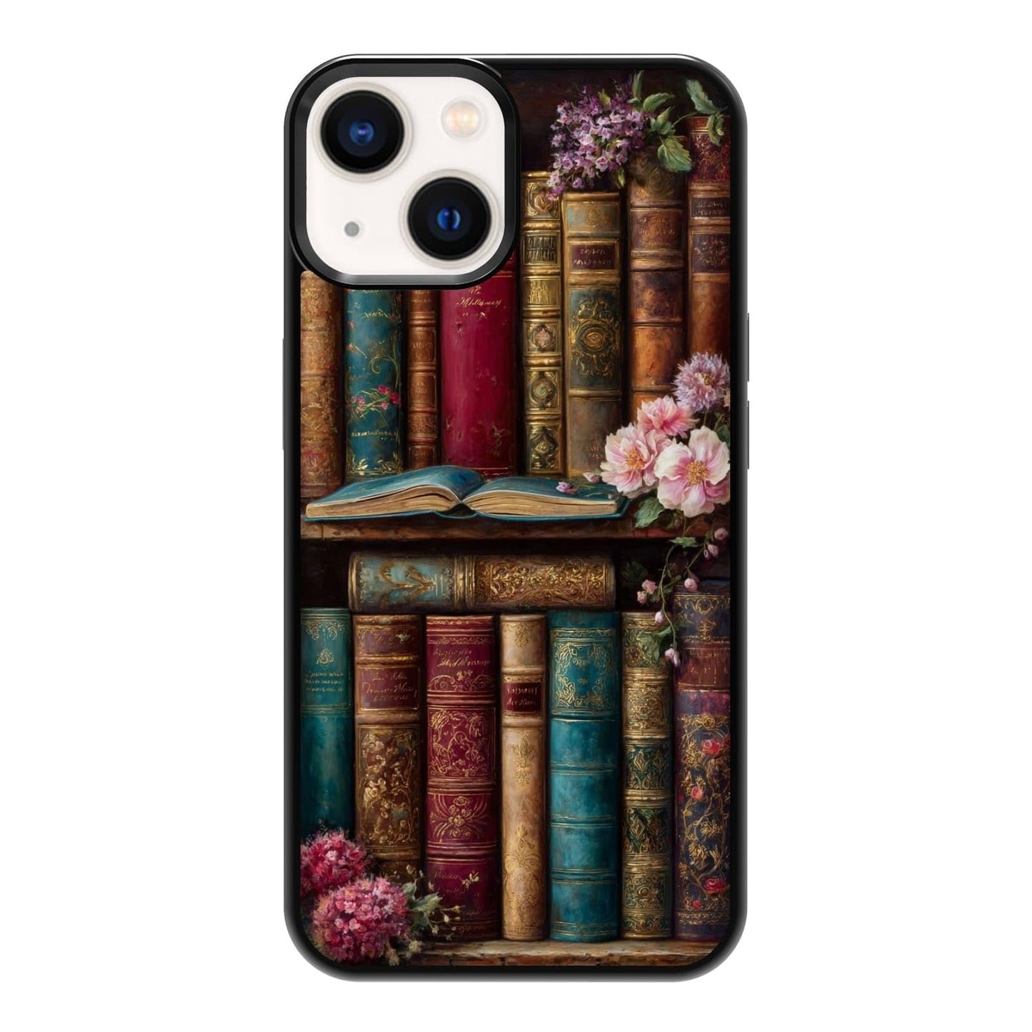 Dark Botanical Wildflower Forest Green Leaf White Blossom Nature Art Phone Case, Shockproof Protective Cover for iPhone 11 12 13 14 15 16 17 Pro Max Plus Mini XR 7 8 SE