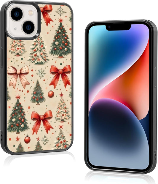 Cute Christmas Tree Bow Phone Case: Kawaii Winter Non-Slip Design Compatible with iPhone 13./14 Case for Women & Girl（14）