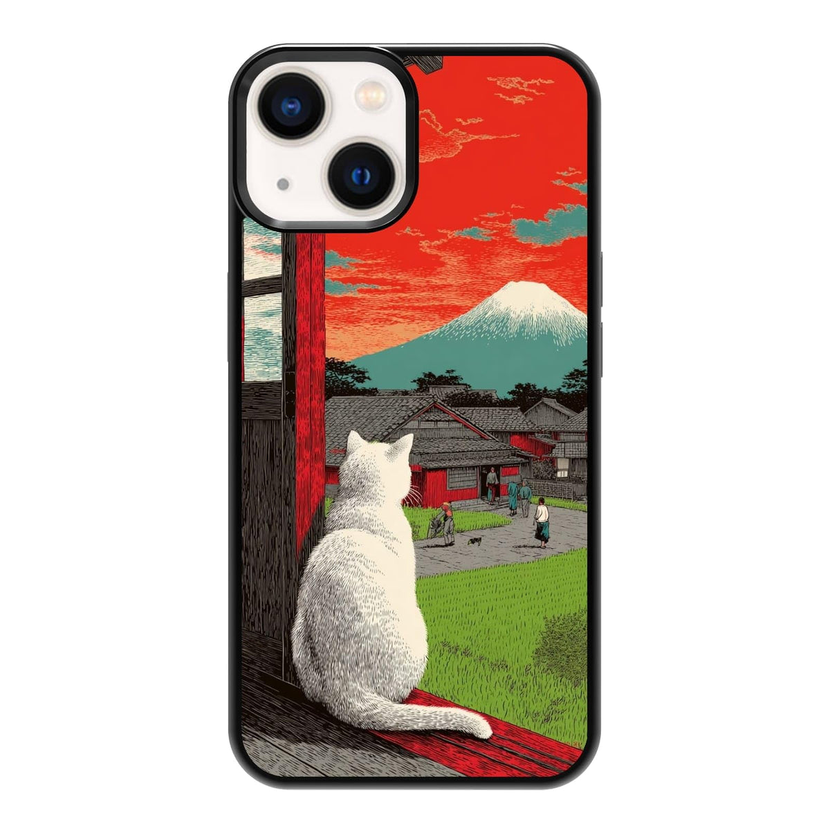 Black Cat Indoor Jungle Potted Plants Bookshelf Dark Green Botanical Urban Forest Phone Case, Shockproof Protective Cover for iPhone 11 12 13 14 15 16 17 Pro Max Plus Mini XR 7 8 SE