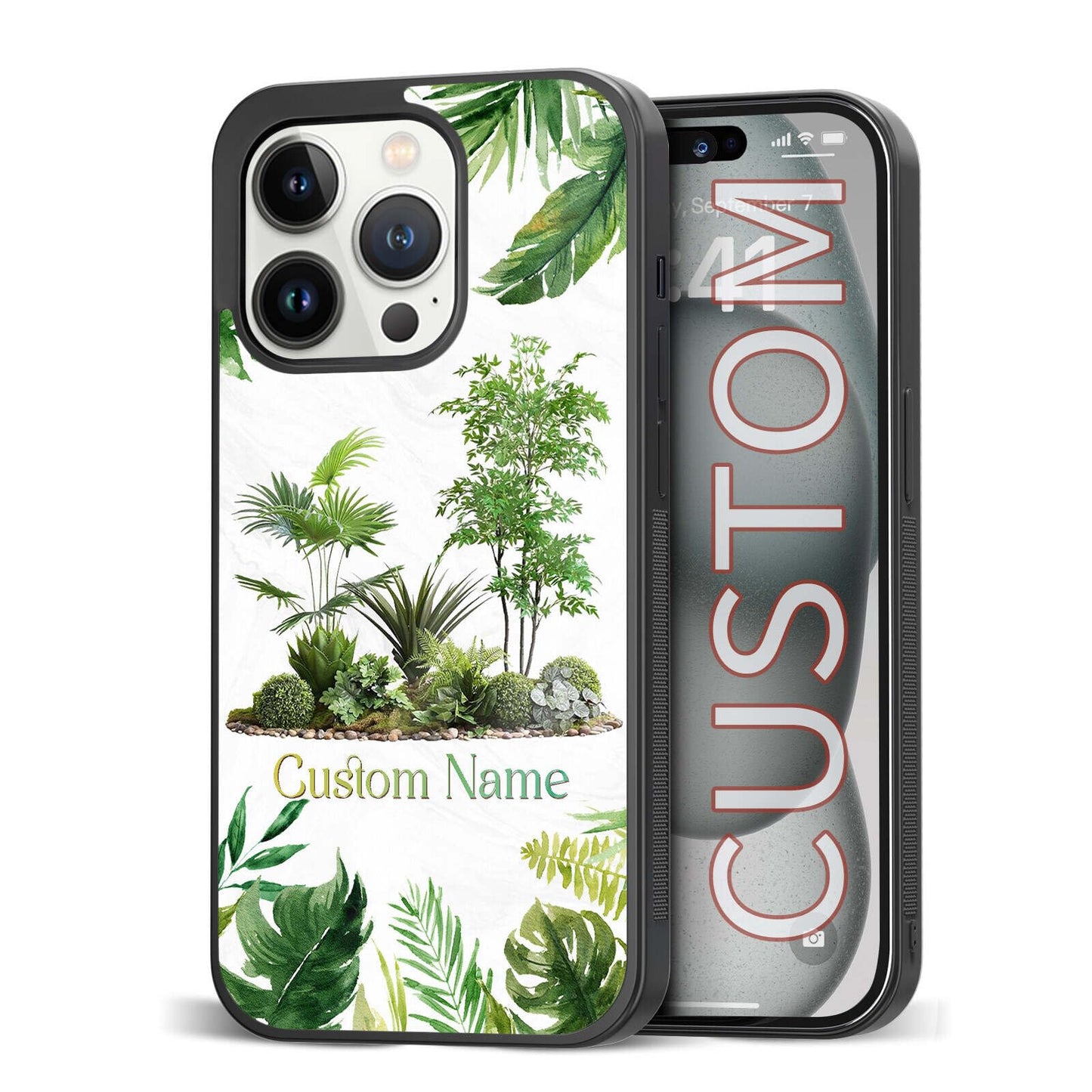 Custom Name Phone Cases for Plant LoverKawaii Wildland Shockproof Cover Case for iPhone 11 12 13 14 15 16 17 Pro Max Plus Mini Xr Xs| for Samsung S20 S21 S22 S23 S24 S25 S26 Ultra Plus FE