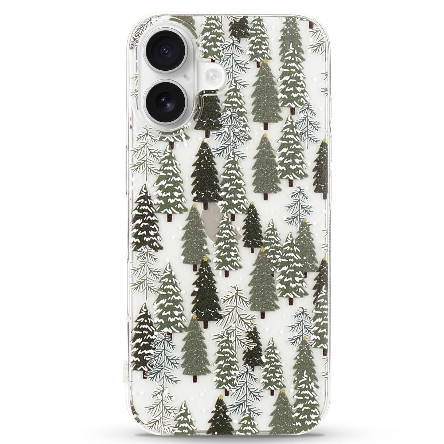 LCHULLE for iPhone 12/12 Pro Christmas Case Xmas Santa Holiday Clear Case | Cute Transparent Design for Women Men Kids, Slim Fit Soft TPU Silicone Shockproof Protective Back Cover - Xmas Tree