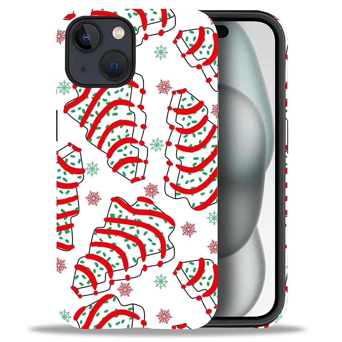 Case for iPhone 17,Drop Protection Hybrid 2-Layer Hard Phone Cover-Vintage Christmas Stamps Collage
