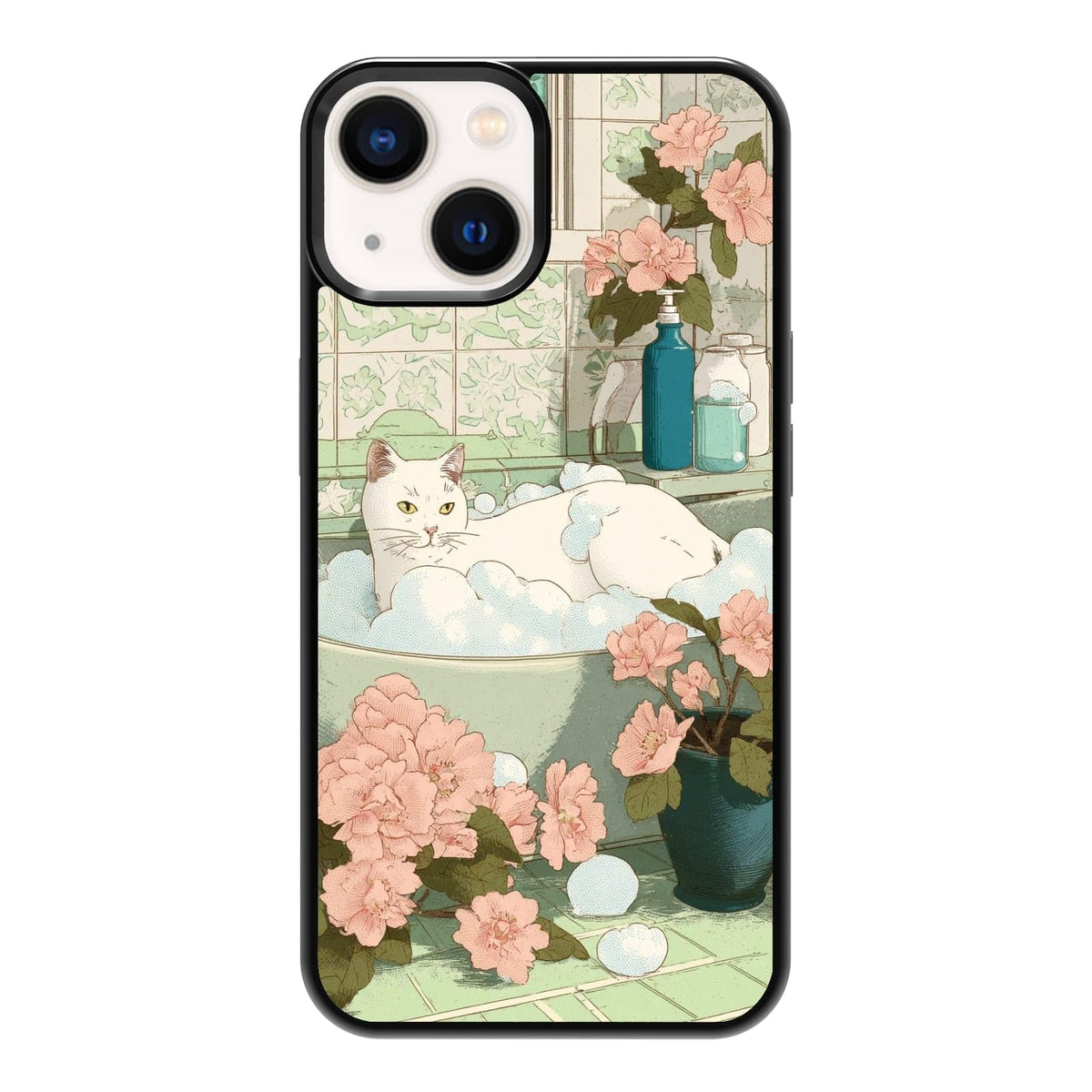 Plant Lover Black Cat Houseplants Indoor Garden Aesthetic Phone Case, Shockproof Protective Cover for iPhone 11 12 13 14 15 16 17 Pro Max Plus Mini XR 7 8 SE