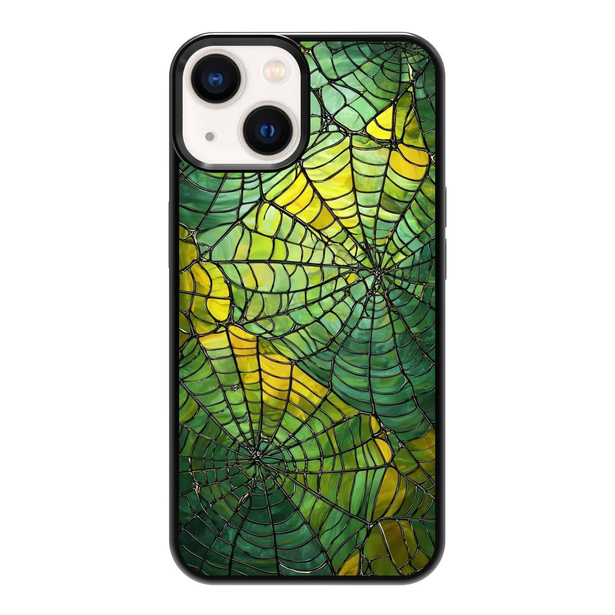 Nature Stained Glass Green Forest Tree Sunlight Phone Case, Shockproof Protective Cover for iPhone 11 12 13 14 15 16 17 Pro Max Plus Mini XR 7 8 SE