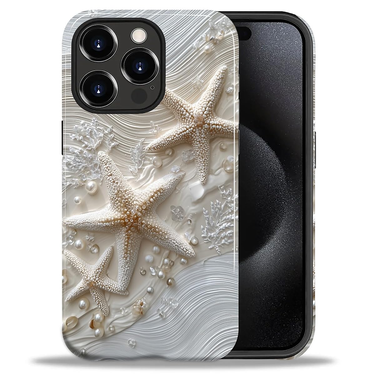 DAIZAG Case for iPhone 13 iPhone 14, Christmas Coffee Snowflake Cane Full-Body Design Hybrid Dual Protection Soft TPU + Hard PC, Shockproof Scratch-Resistant Protective Cover Phone Case for Men Women
