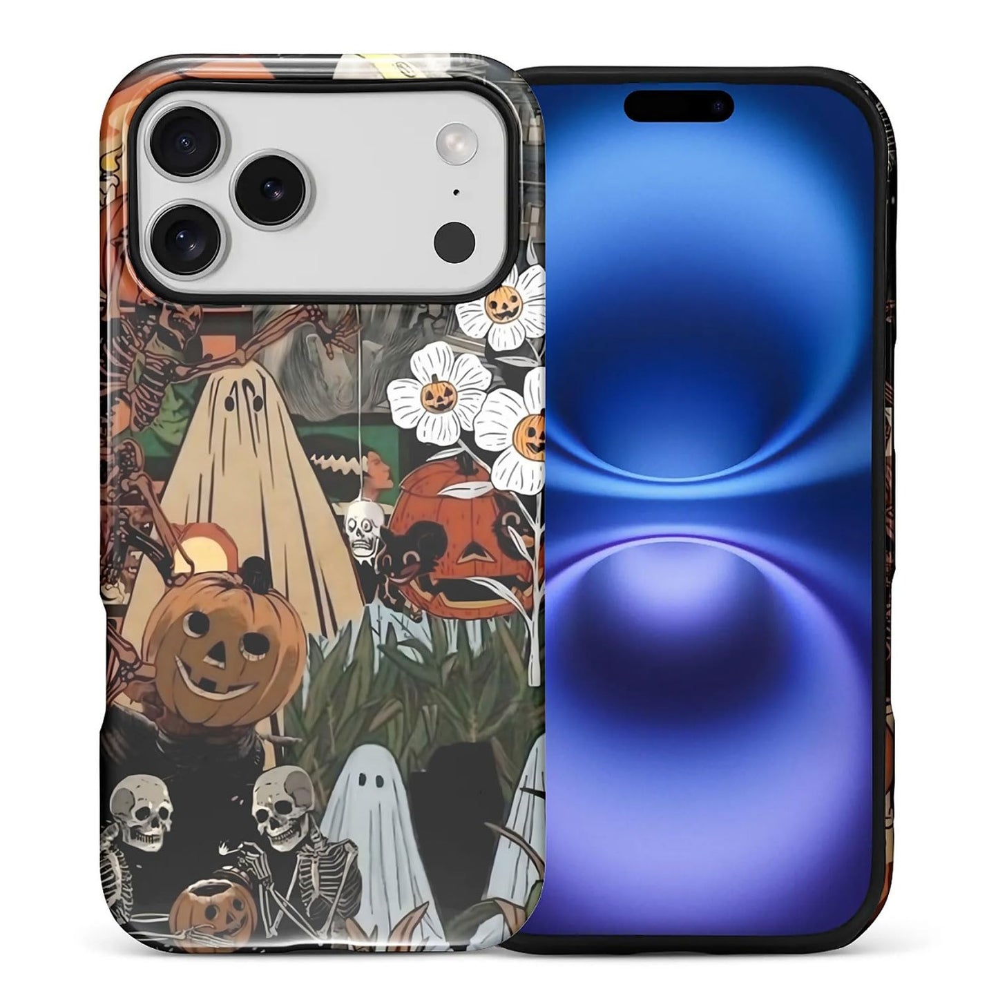 for iPhone 13/14 Case,Hybrid 2-Layer Hard Shell + Silicone Protective Case -Resistant Shockproof- Ally's Dog's Cute College Summer Flower Collage