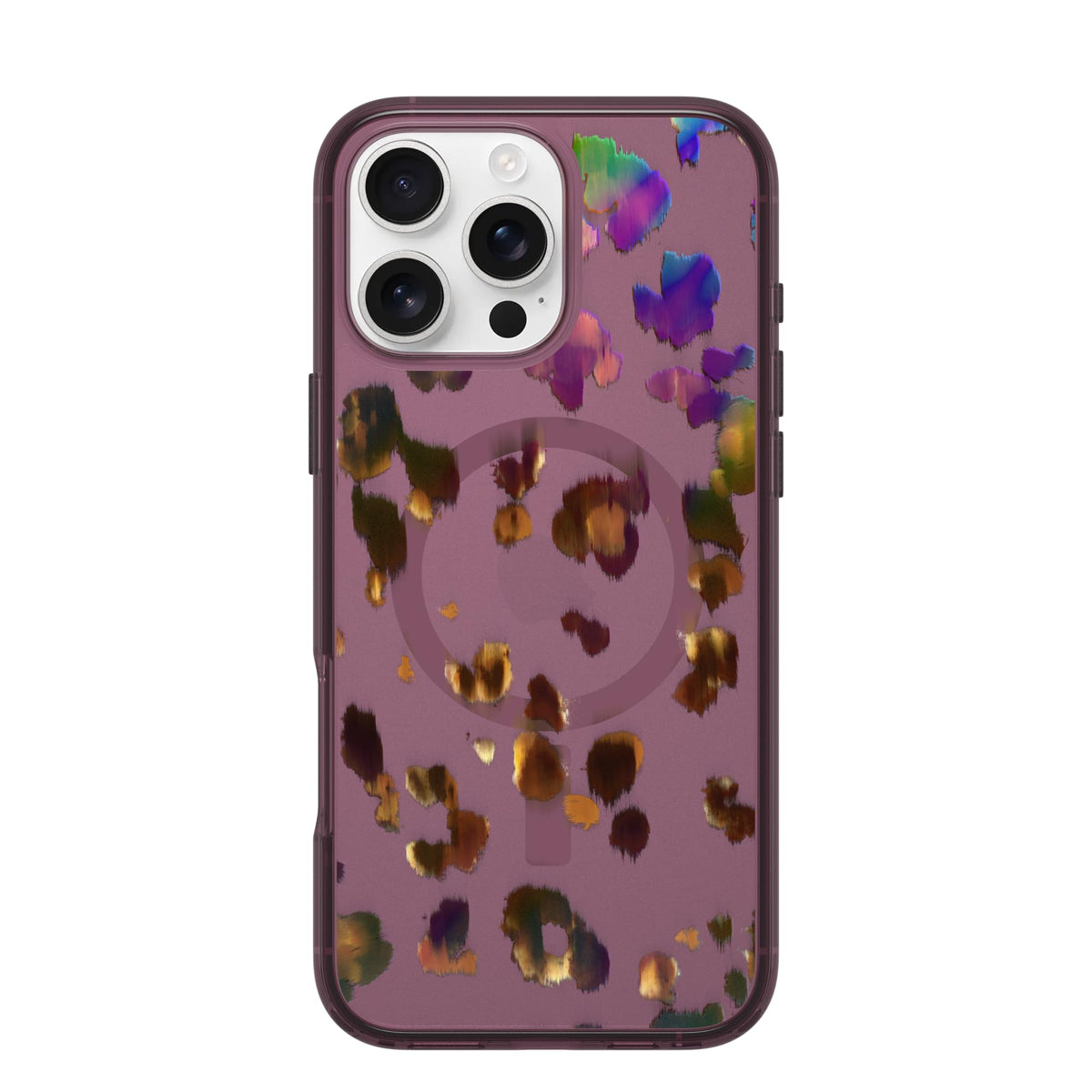 OtterBox iPhone 16 Pro Symmetry Series Clear Case - Pink Leopard Print | Snaps to MagSafe, Ultra-Sleek, Raised Edges Protect Camera & Screen, Ultra-Thin, Sleek iPhone Case