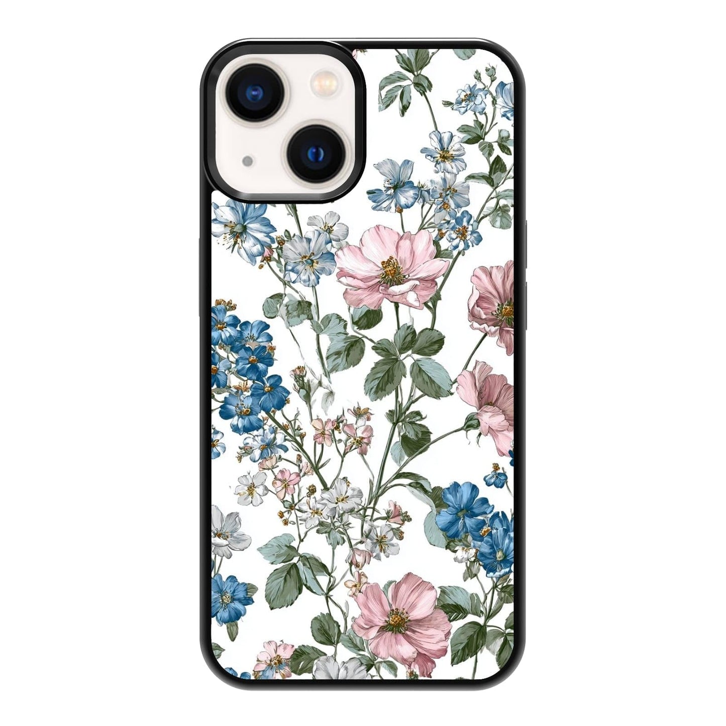 Vintage Green Herb Botanical Leaf Sketch Nature Phone Case, Shockproof Protective Cover for iPhone 11 12 13 14 15 16 17 Pro Max Plus Mini XR 7 8 SE