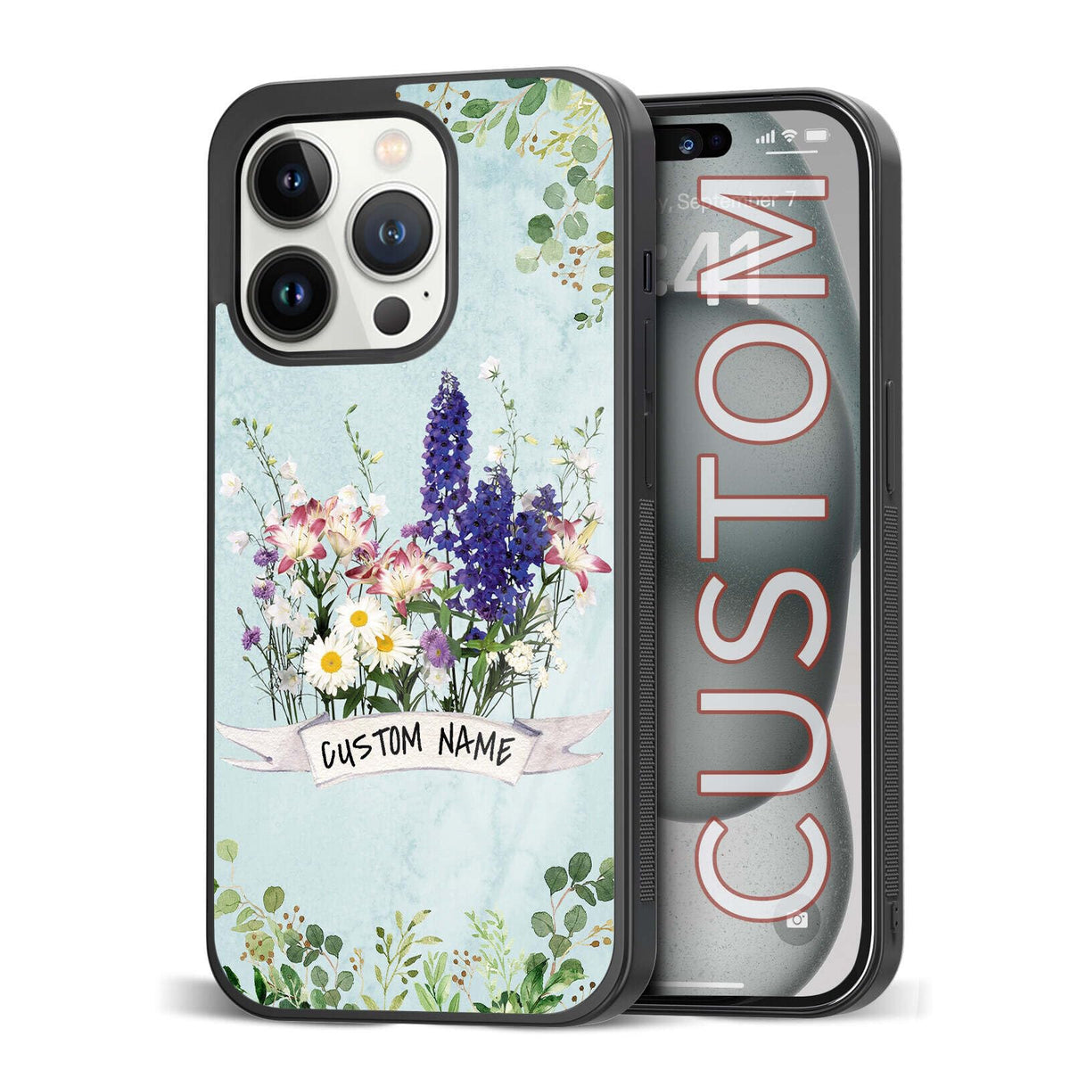 Custom Name Phone Cases for Plant LoverKawaii Wildland Shockproof Cover Case for iPhone 11 12 13 14 15 16 17 Pro Max Plus Mini Xr Xs| for Samsung S20 S21 S22 S23 S24 S25 S26 Ultra Plus FE