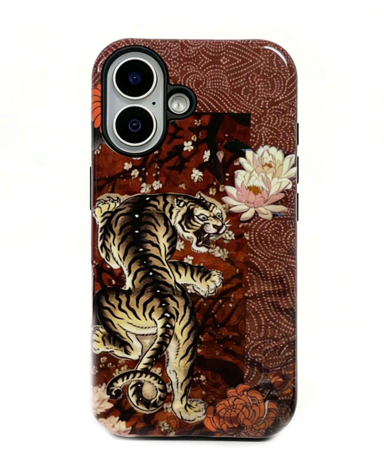 for iPhone 17 Pro Case Cute Retro Chinese-Style Tiger Phone Case Made of Hard PC Material, It Provides Full Protection with A Glossy Finish for Women (Green, iPhone 17 Pro)