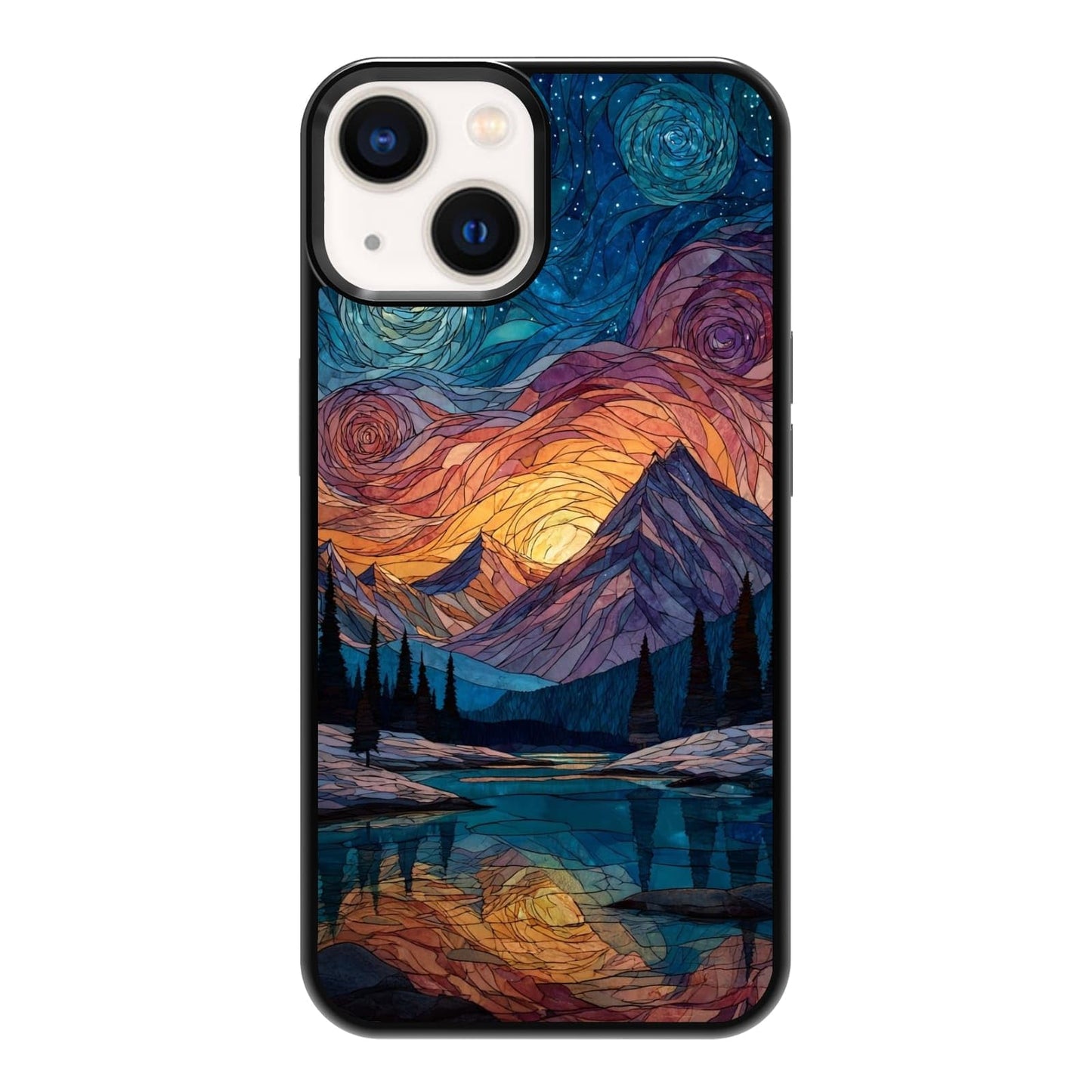 Four Seasons Tree of Life Watercolor Nature Phone Case, Shockproof Protective Cover for iPhone 11 12 13 14 15 16 17 Pro Max Plus Mini XR 7 8 SE