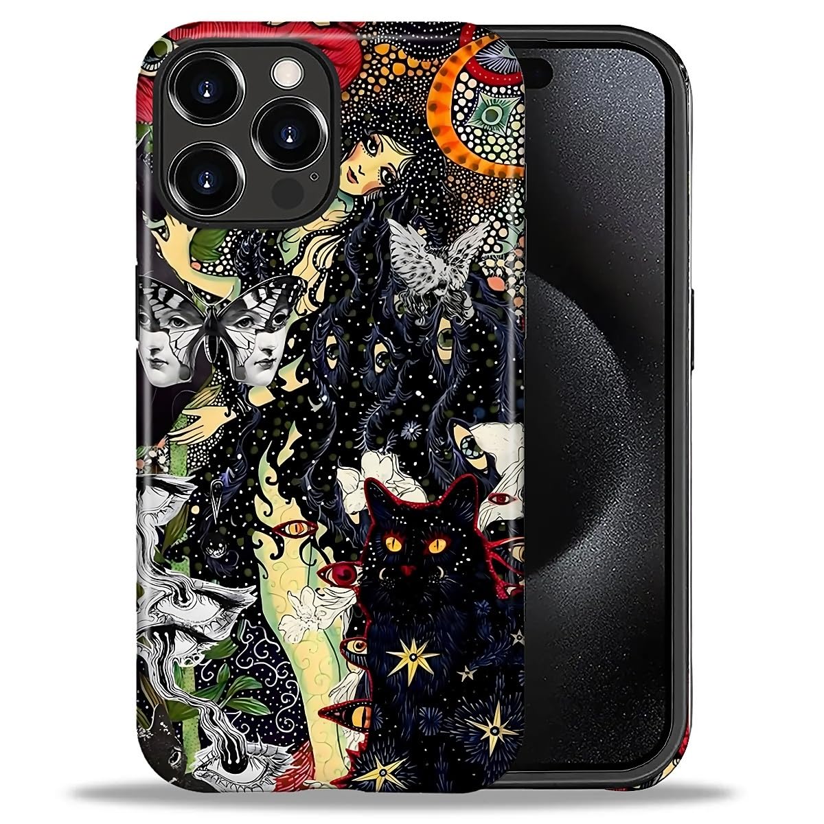 for iPhone 17 Pro Case,Hybrid 2-Layer Hard Shell + Silicone Protective Case -Resistant Shockproof- Ally's Dog's Cute College Summer Flower Collage