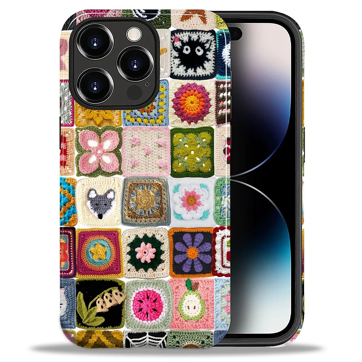 DAIZAG Case for iPhone 13 iPhone 14, Christmas Coffee Snowflake Cane Full-Body Design Hybrid Dual Protection Soft TPU + Hard PC, Shockproof Scratch-Resistant Protective Cover Phone Case for Men Women