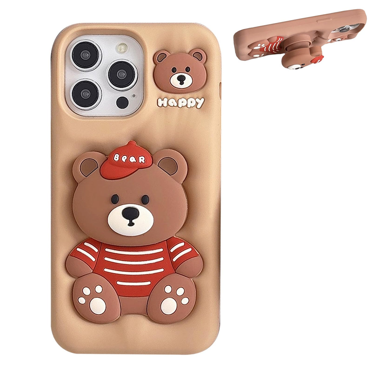 Funny 3D Silicone Case for iPhone 17 Pro Max,Cute Cartoon Black Mask Kawaii Phone Case for Women Girls Soft Rubber Bumper Cool Fun Cover for iPhone 17 Pro Max