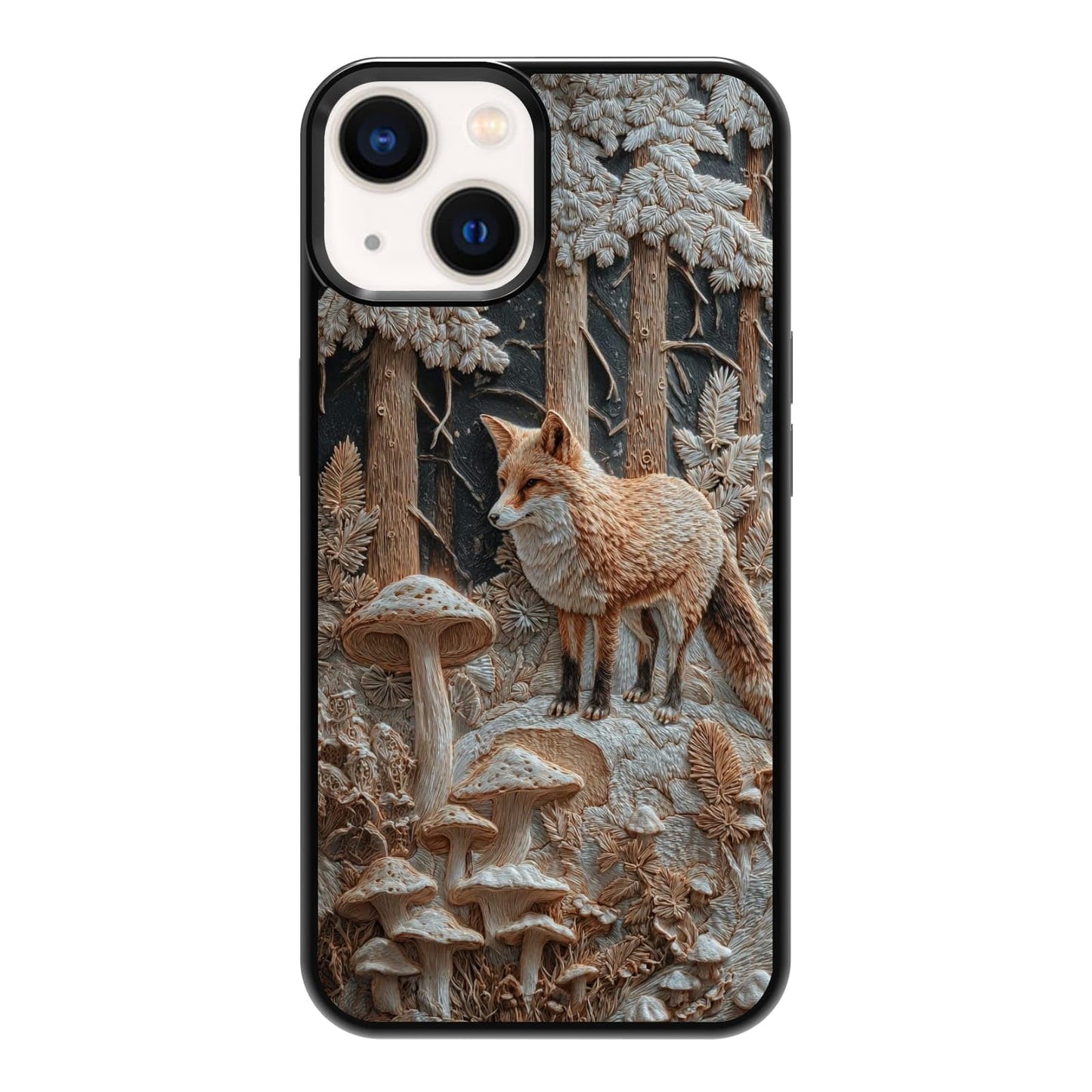 Dark Botanical Wildflower Forest Green Leaf White Blossom Nature Art Phone Case, Shockproof Protective Cover for iPhone 11 12 13 14 15 16 17 Pro Max Plus Mini XR 7 8 SE