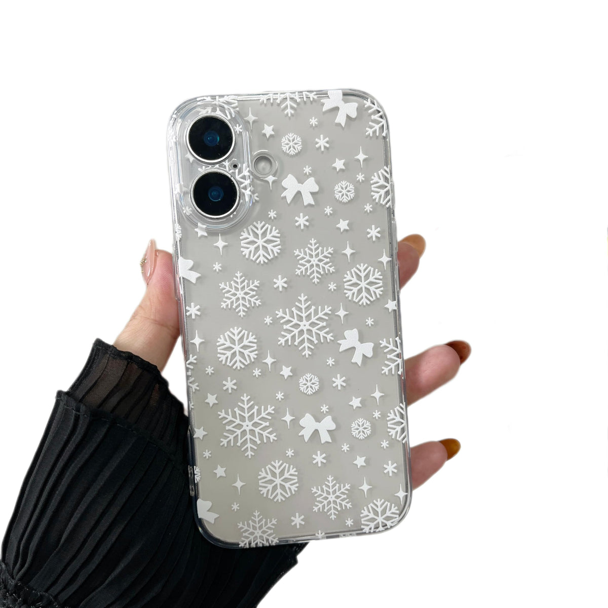 ZTOFERA Christmas Phone Case for iPhone 12 6.1 inch,Clear Cute Merry Christmas Pattern Phone Case Gifts Transparent Hard PC +TPU Bumper Shockproof Protective Cover-Gingerbread Man