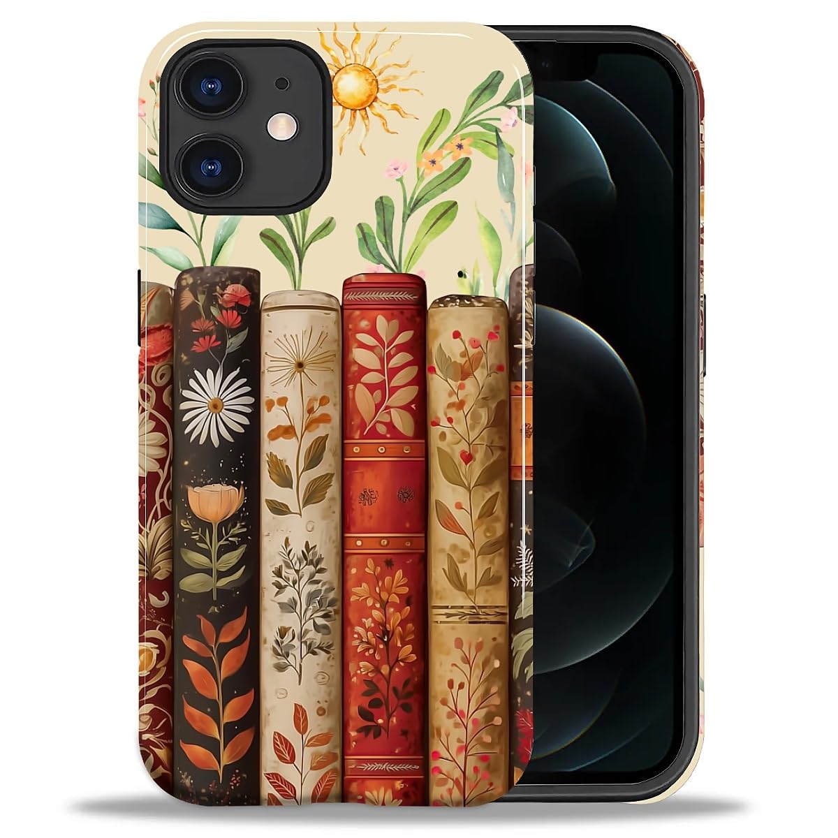 DAIZAG Case for iPhone 13 iPhone 14, Christmas Coffee Snowflake Cane Full-Body Design Hybrid Dual Protection Soft TPU + Hard PC, Shockproof Scratch-Resistant Protective Cover Phone Case for Men Women