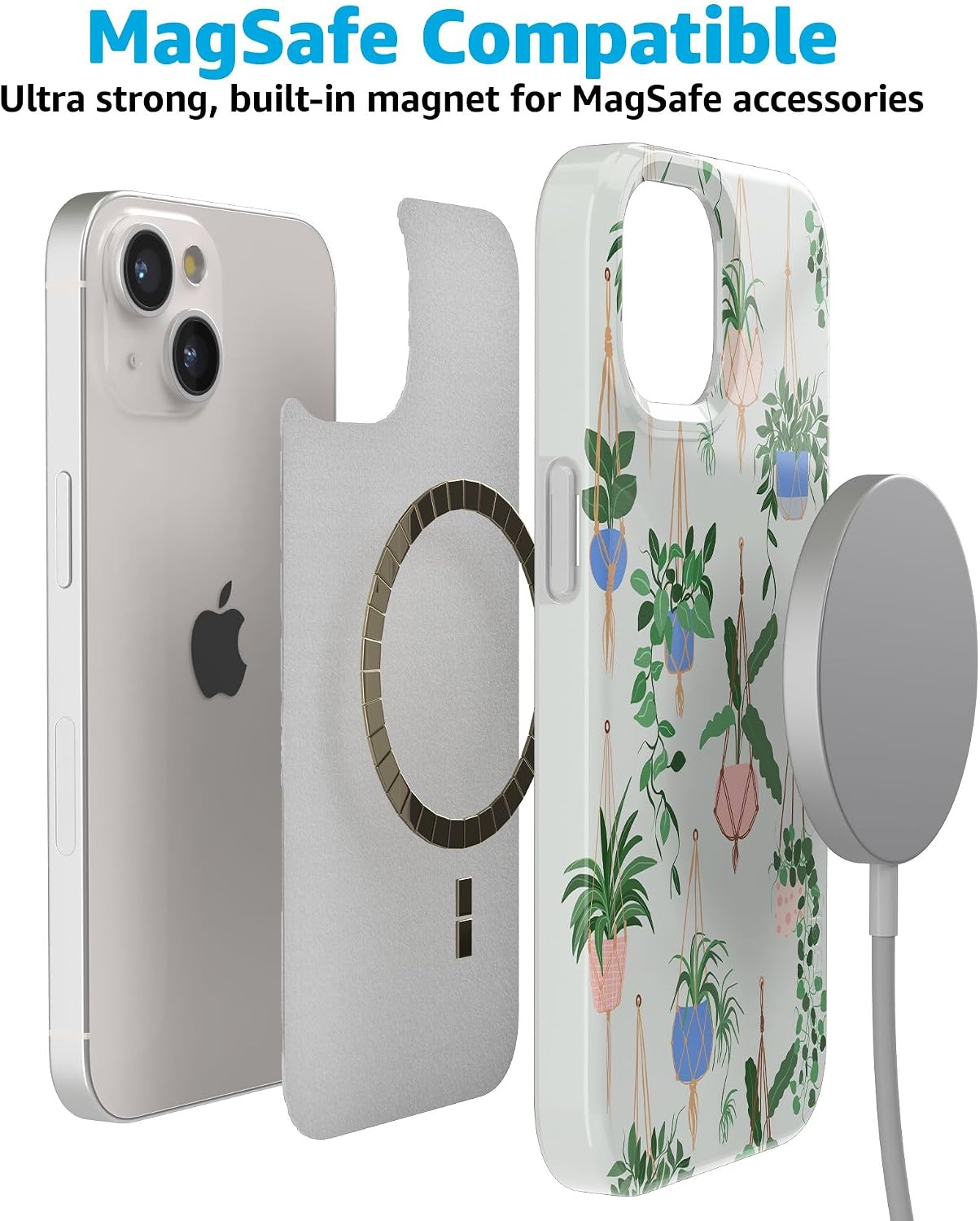 Casely iPhone 15 Case | Hanging Around | Potted Plants Floral | Compatible with MagSafe | Classic Ultra Thin Design