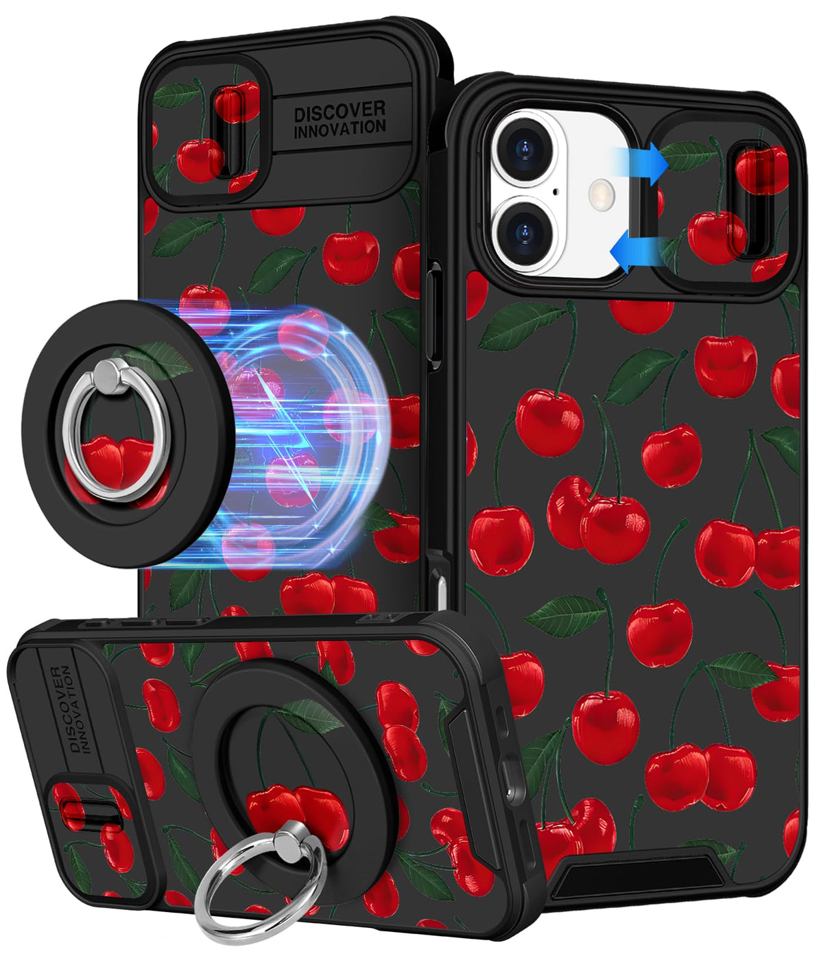Buleens for iPhone 17 Pro Max Case 6.9 Inch - with Ring Stand & Camera Cover Aesthetic Cute Designed for Women Girls Girly Cartoon Kawaii Dogs Phone Case for iPhone 17 Pro Max Compatible with Magsafe