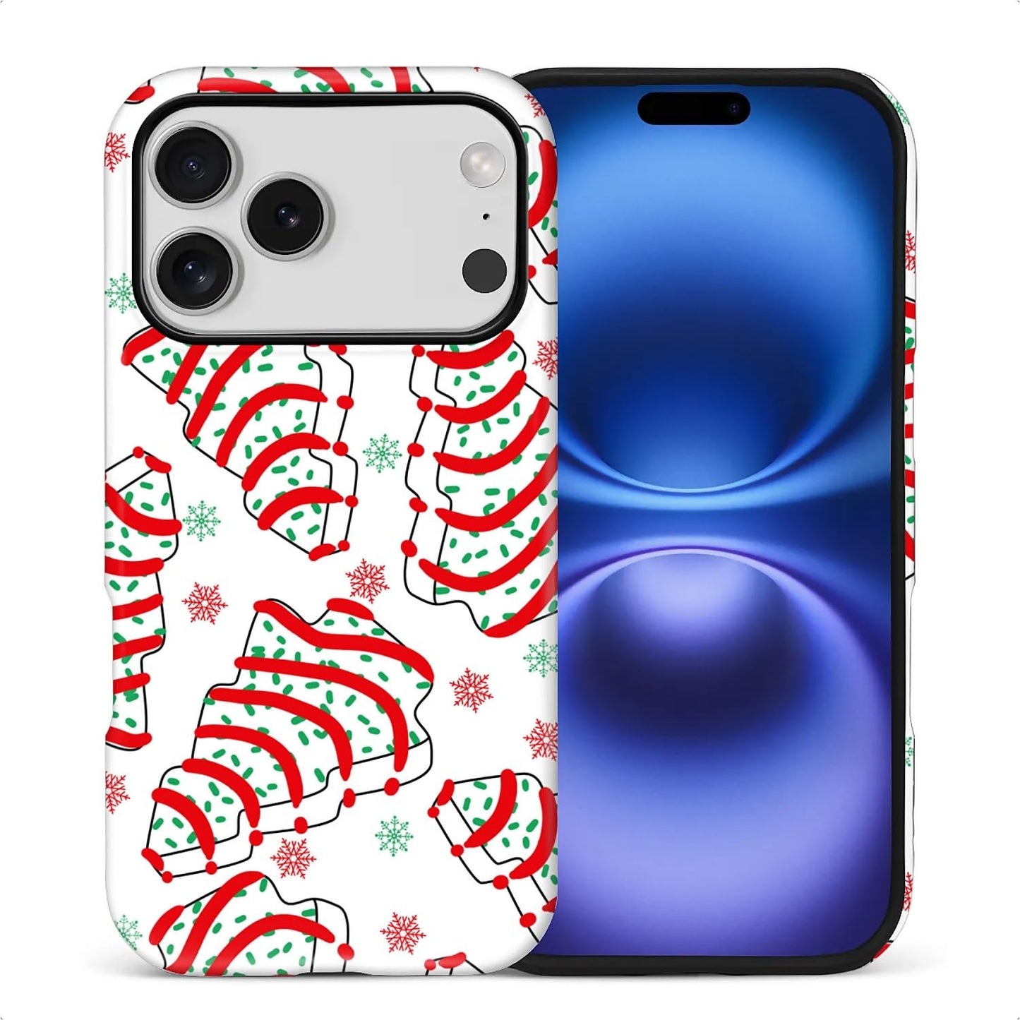 Case for iPhone 17,Drop Protection Hybrid 2-Layer Hard Phone Cover-Vintage Christmas Stamps Collage