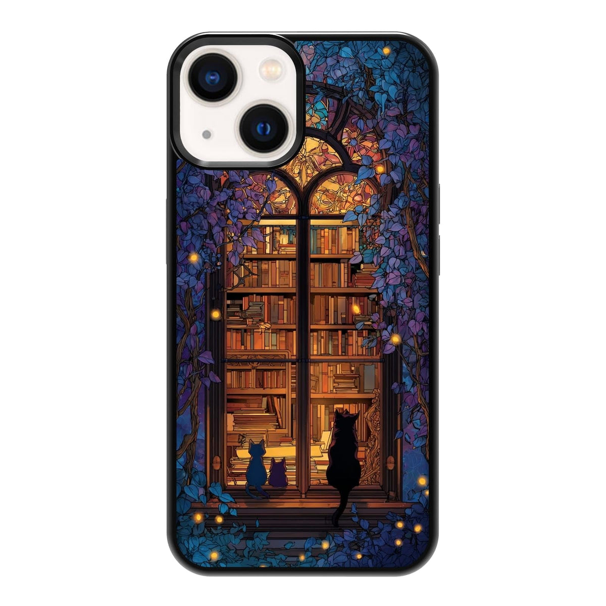 Lush Tropical Monstera Leaves Black Cat Botanical Art Phone Case, Shockproof Protective Cover for iPhone 11 12 13 14 15 16 17 Pro Max Plus Mini XR 7 8 SE