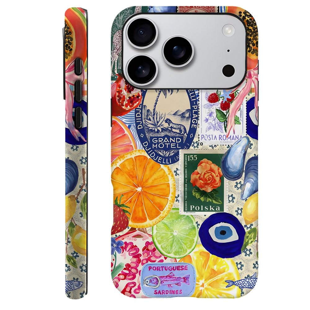 Case Compatible with iPhone 17 Pro,Fall Prevention Hybrid 2-Layer Hard Shell Phone Cover for Girls Boys,Collage European Disco