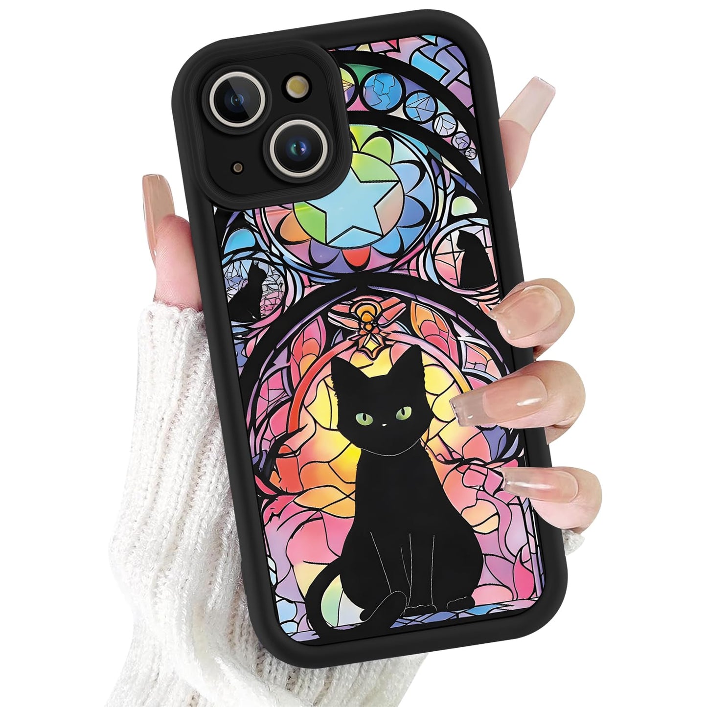 Case for iPhone 16, Cute Cat Collage Design, Trendy Aesthetic Animal Print Phone Case for Women Girls, Slim Soft Silicone TPU Shockproof Protective Bumper Phone Cover Funda