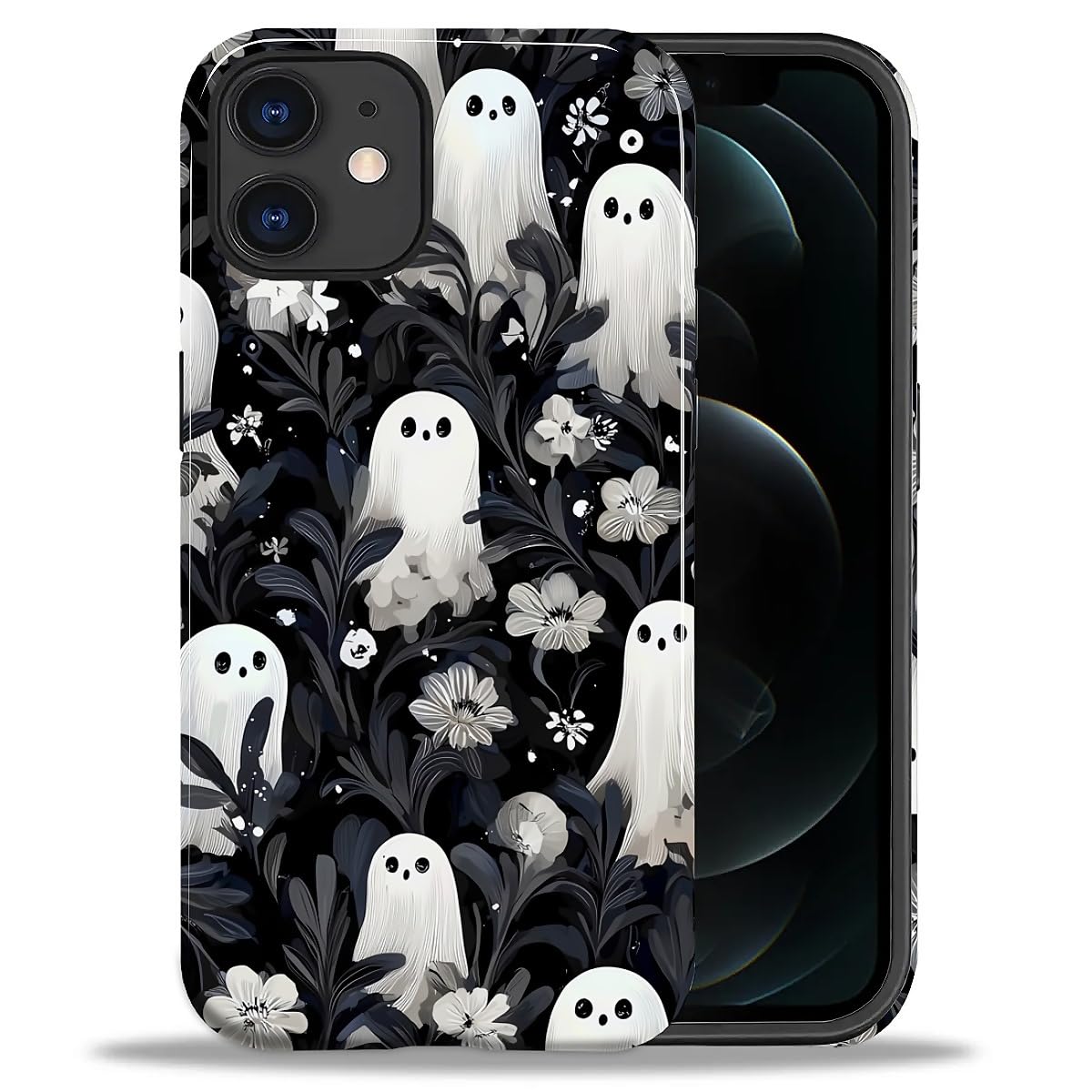 DAIZAG Case for iPhone 13 iPhone 14, Christmas Coffee Snowflake Cane Full-Body Design Hybrid Dual Protection Soft TPU + Hard PC, Shockproof Scratch-Resistant Protective Cover Phone Case for Men Women