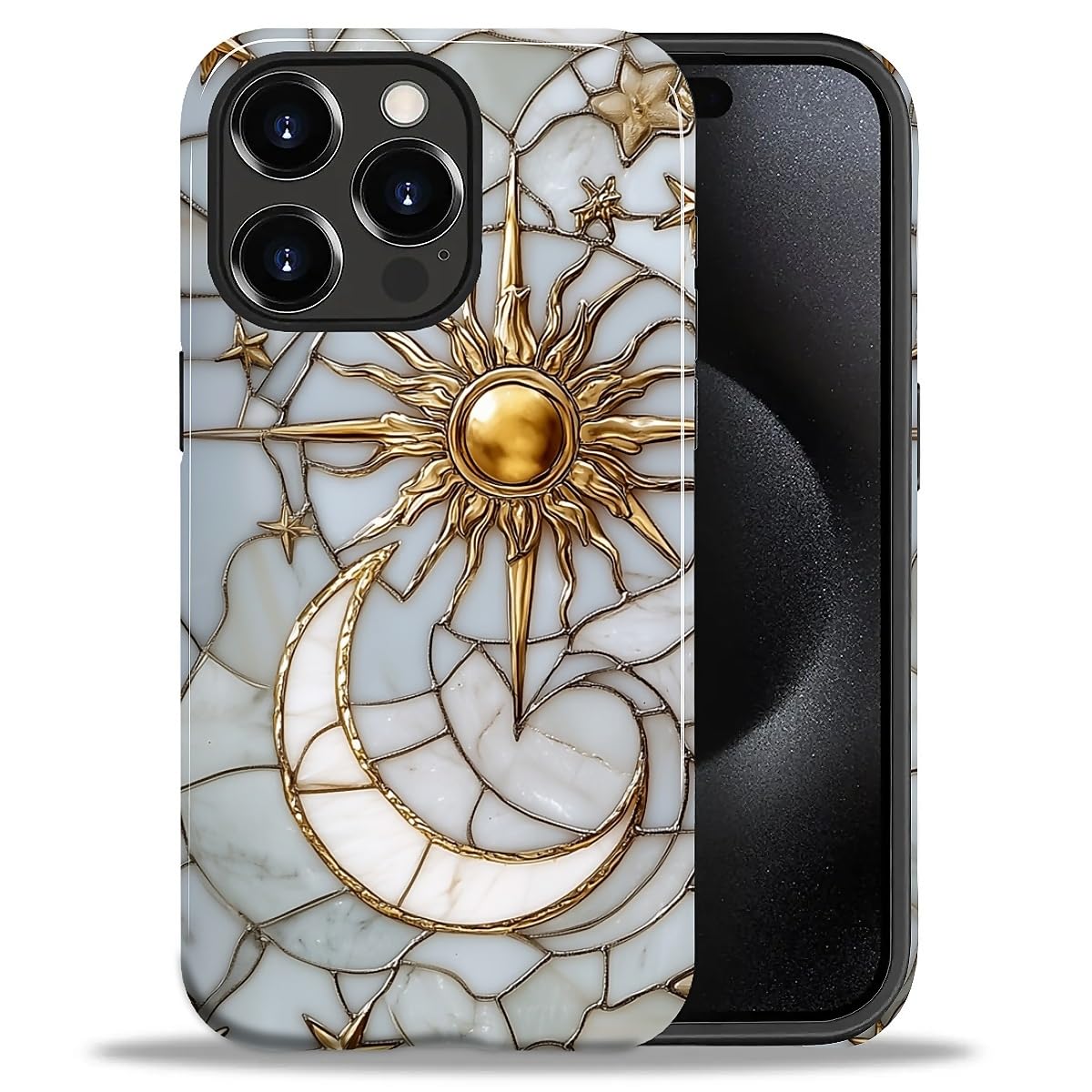 DAIZAG Case for iPhone 13 iPhone 14, Christmas Coffee Snowflake Cane Full-Body Design Hybrid Dual Protection Soft TPU + Hard PC, Shockproof Scratch-Resistant Protective Cover Phone Case for Men Women