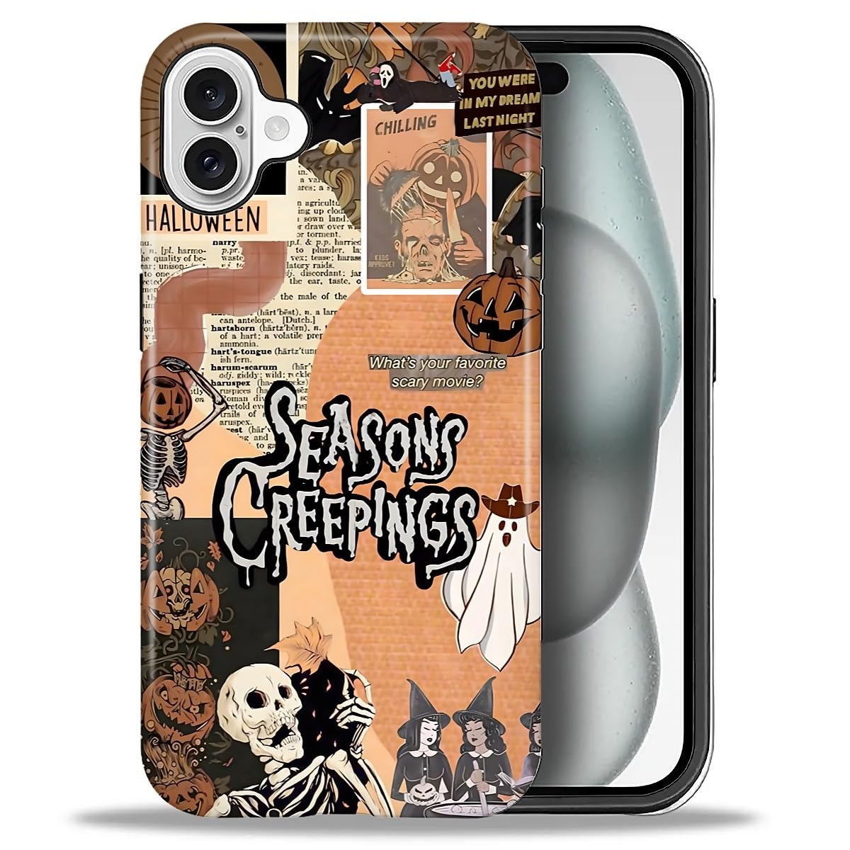 for iPhone 17 Pro Case,Hybrid 2-Layer Hard Shell + Silicone Protective Case -Resistant Shockproof- Ally's Dog's Cute College Summer Flower Collage