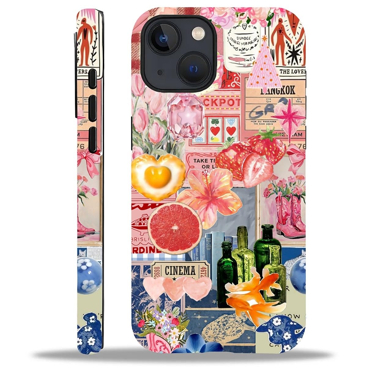 Case for iPhone 16 Pro Max,Aesthetic Frog Pond Splice Exquisitely Pattern Double Protective Phone Cover Cases Soft Silicone for iPhone 16 Pro Max