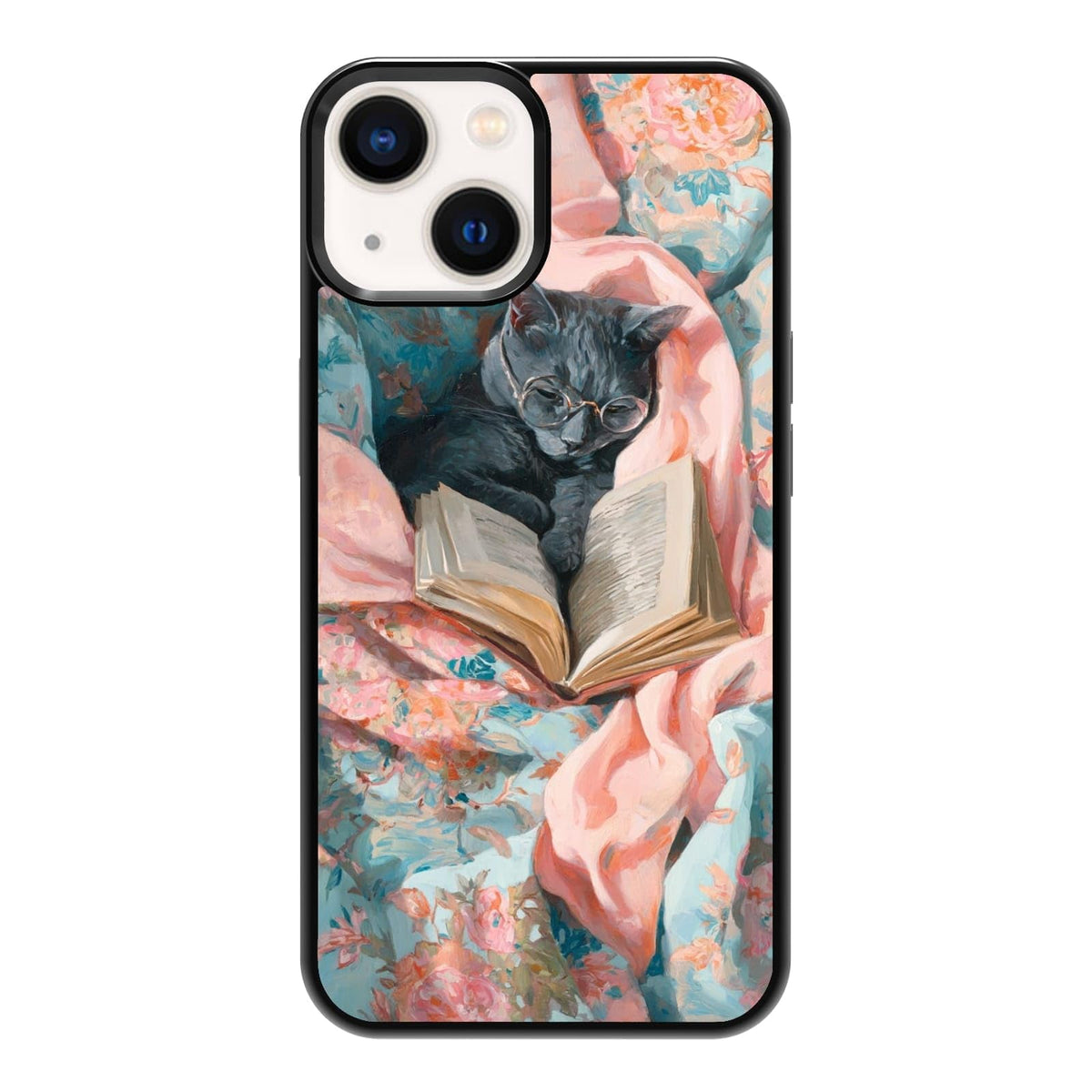 Black Cat Indoor Jungle Potted Plants Bookshelf Dark Green Botanical Urban Forest Phone Case, Shockproof Protective Cover for iPhone 11 12 13 14 15 16 17 Pro Max Plus Mini XR 7 8 SE