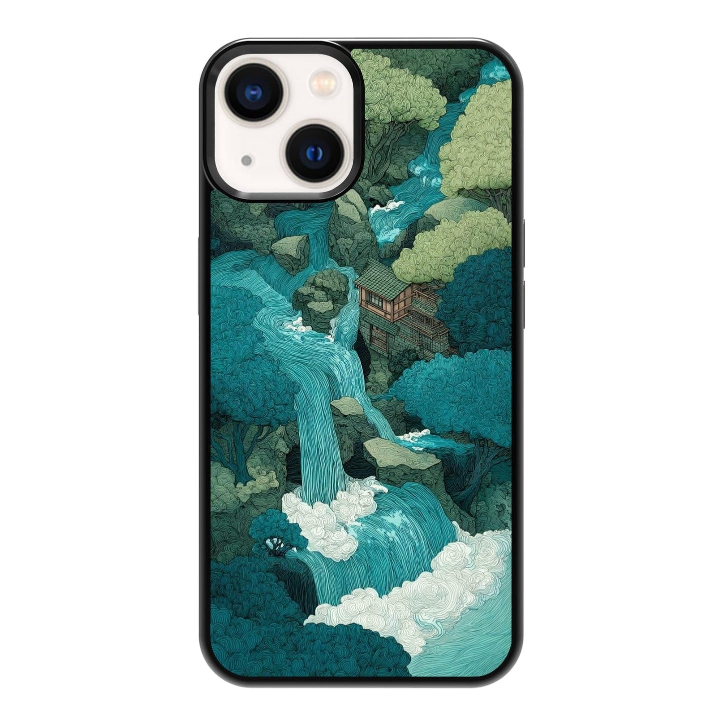 Black Cat Indoor Jungle Potted Plants Bookshelf Dark Green Botanical Urban Forest Phone Case, Shockproof Protective Cover for iPhone 11 12 13 14 15 16 17 Pro Max Plus Mini XR 7 8 SE