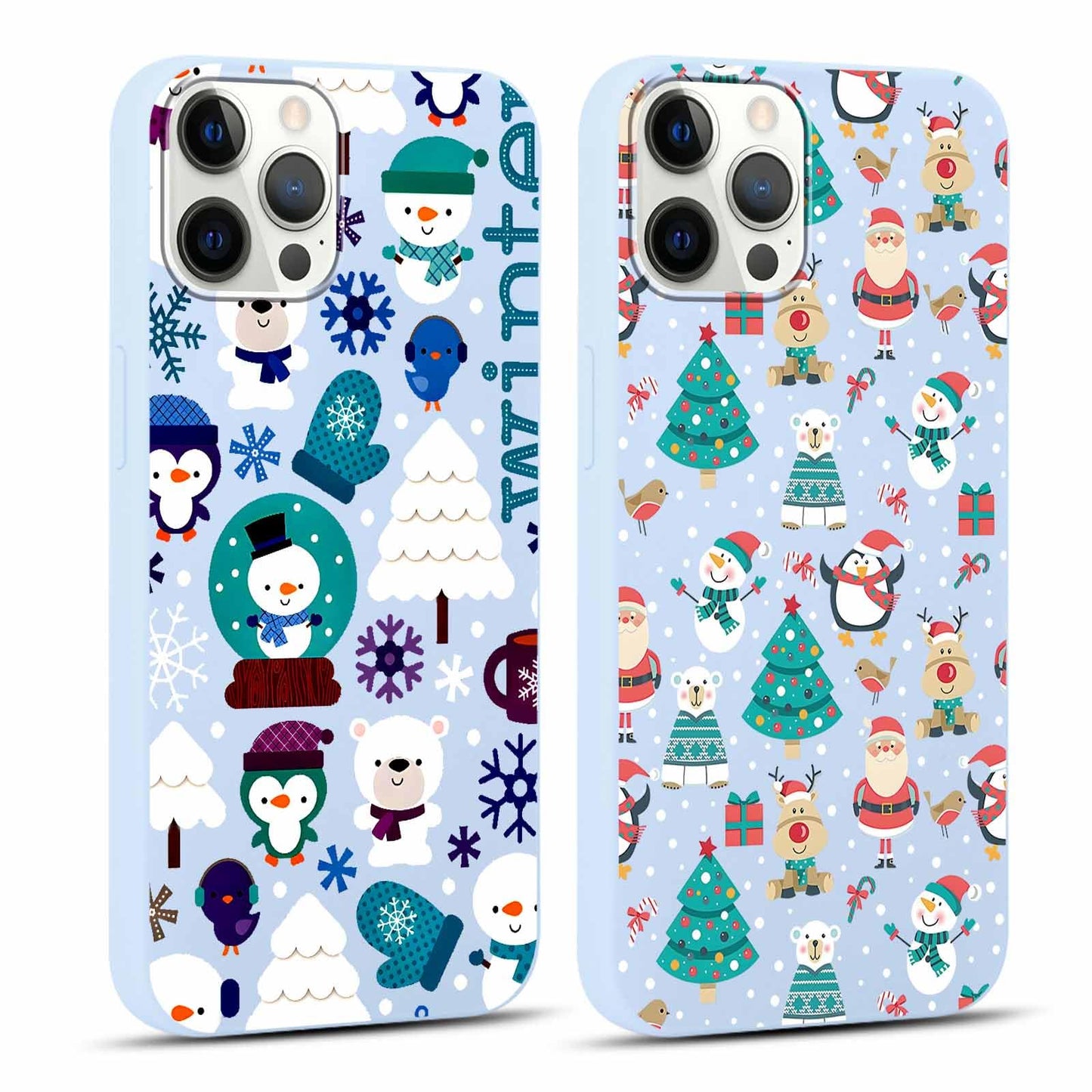 2 Pack Merry Christmas Phone Case for iPhone 13 / iPhone 14 6.1", "Cute Xmas Tree Pattern Case with Candy Design Christmas Decorations Gifts Shockproof Soft TPU Cover for Girl Women