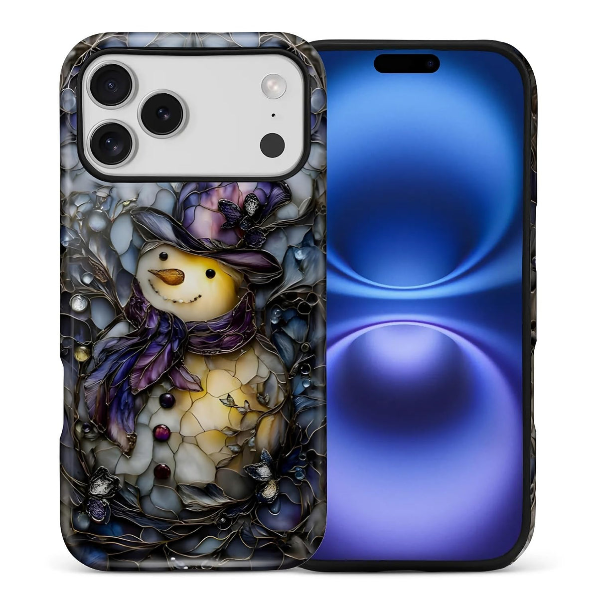 Case for iPhone 17,Drop Protection Hybrid 2-Layer Hard Phone Cover-Vintage Christmas Stamps Collage