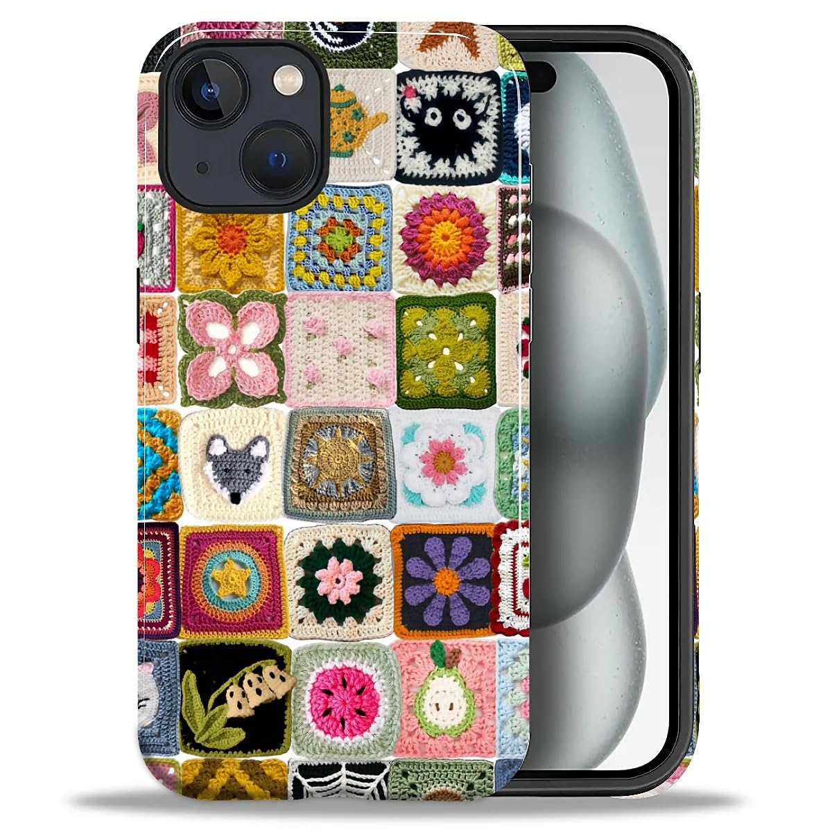 DAIZAG Case for iPhone 13 iPhone 14, Christmas Coffee Snowflake Cane Full-Body Design Hybrid Dual Protection Soft TPU + Hard PC, Shockproof Scratch-Resistant Protective Cover Phone Case for Men Women