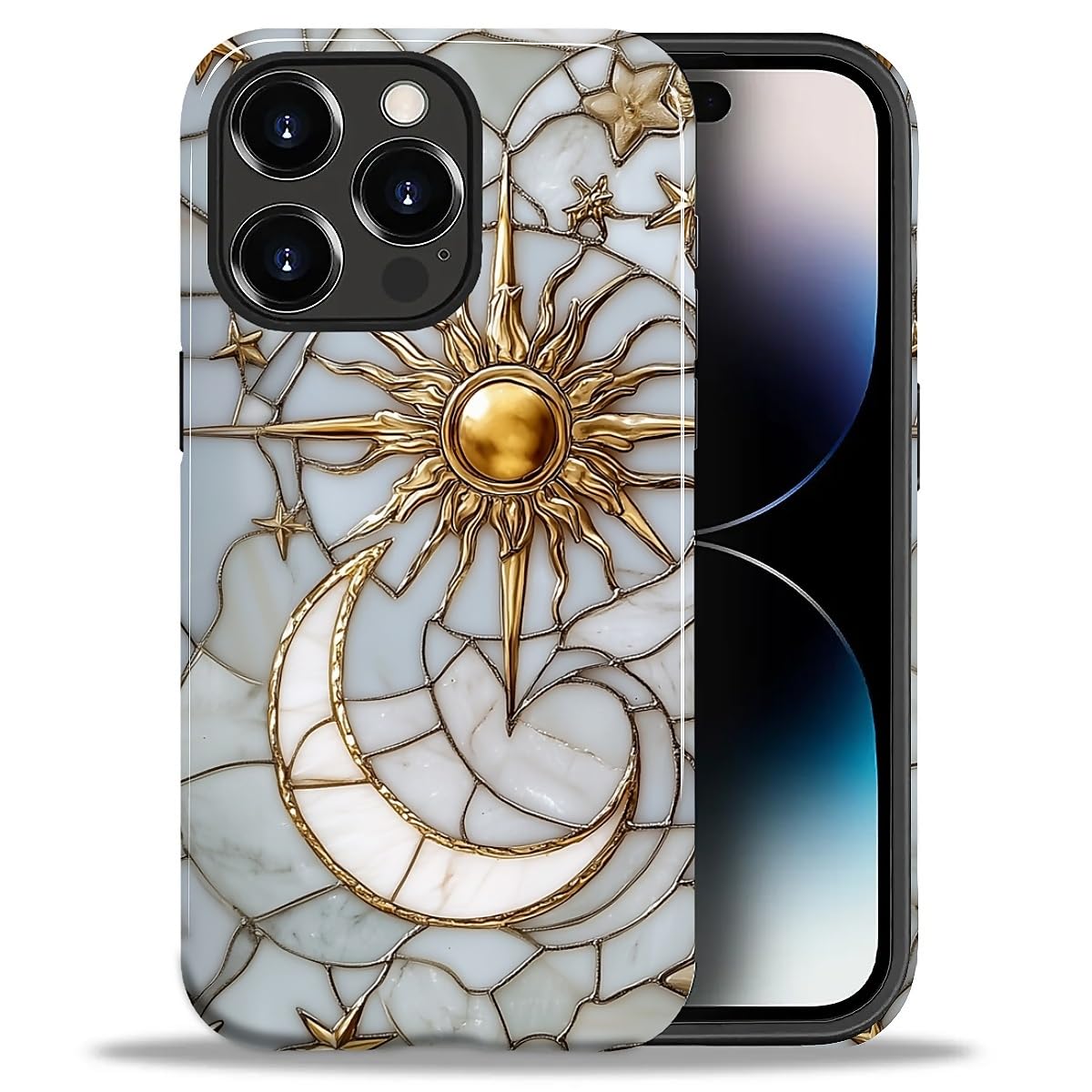 DAIZAG Case for iPhone 13 iPhone 14, Christmas Coffee Snowflake Cane Full-Body Design Hybrid Dual Protection Soft TPU + Hard PC, Shockproof Scratch-Resistant Protective Cover Phone Case for Men Women