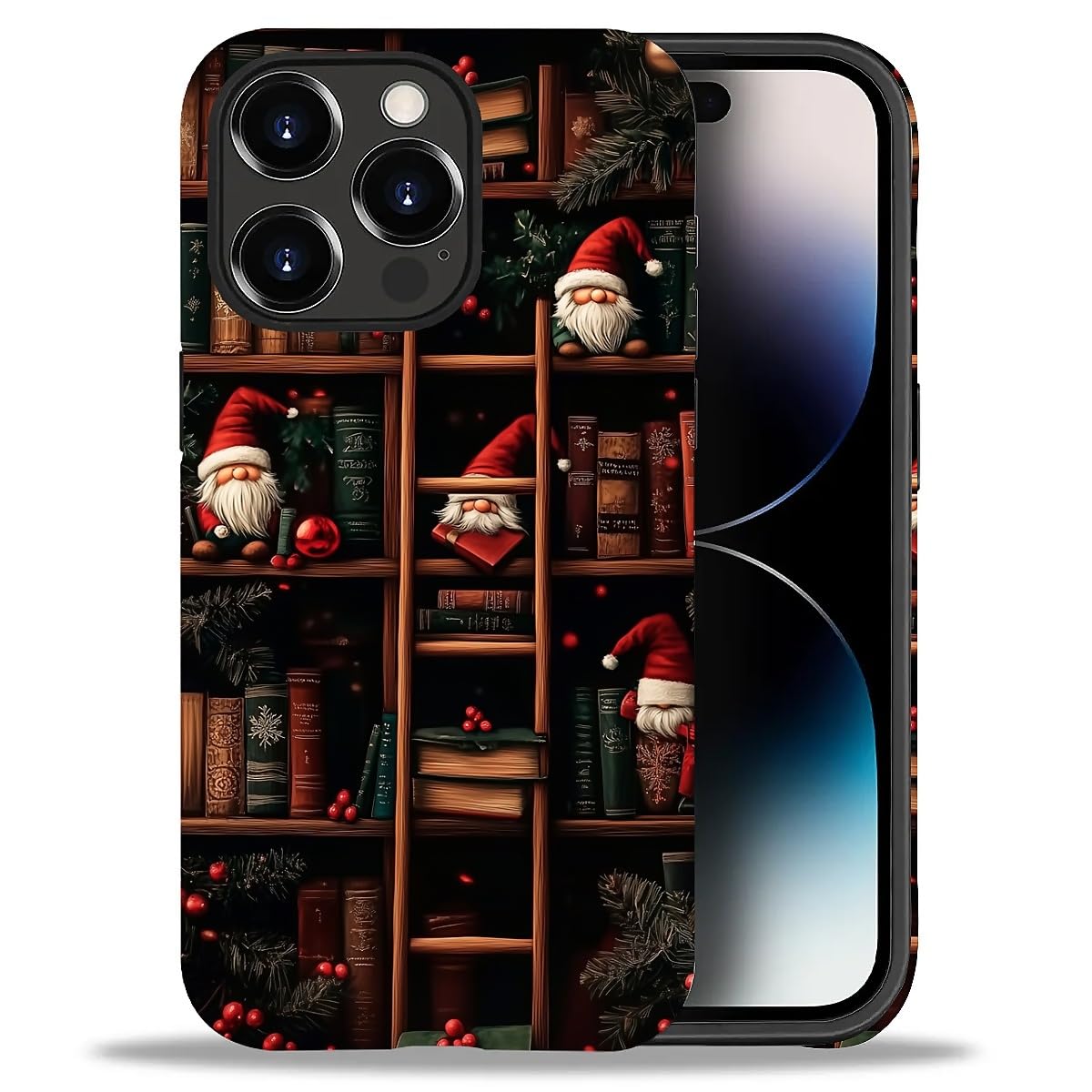 DAIZAG Phone Case Compatible with iPhone 13/14,Christmas Santa Claus Mixed 2 Layer Soft Silicone+Hard PC Ddouble Protection Ultra-Thin Phone Case for iPhone 13/14