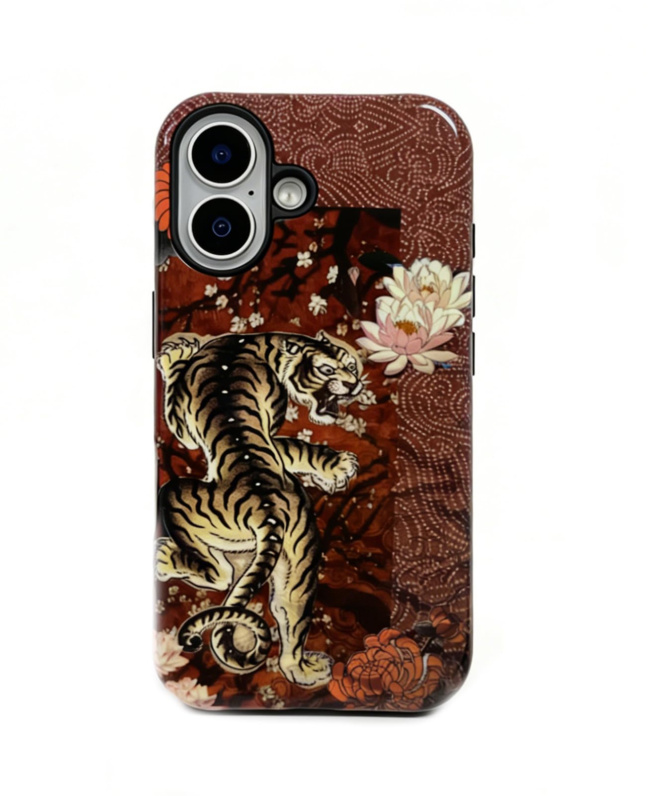 for iPhone 17 Pro Case Cute Retro Chinese-Style Tiger Phone Case Made of Hard PC Material, It Provides Full Protection with A Glossy Finish for Women (Green, iPhone 17 Pro)