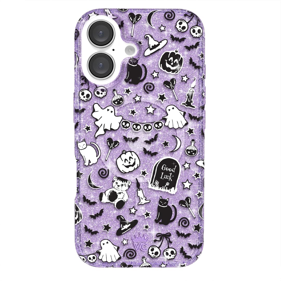 VELVET CAVIAR Christmas Phone Case for iPhone 16 - Compatible with MagSafe [10ft Drop Tested] - Holiday Peppermint Glitter Winter Theme