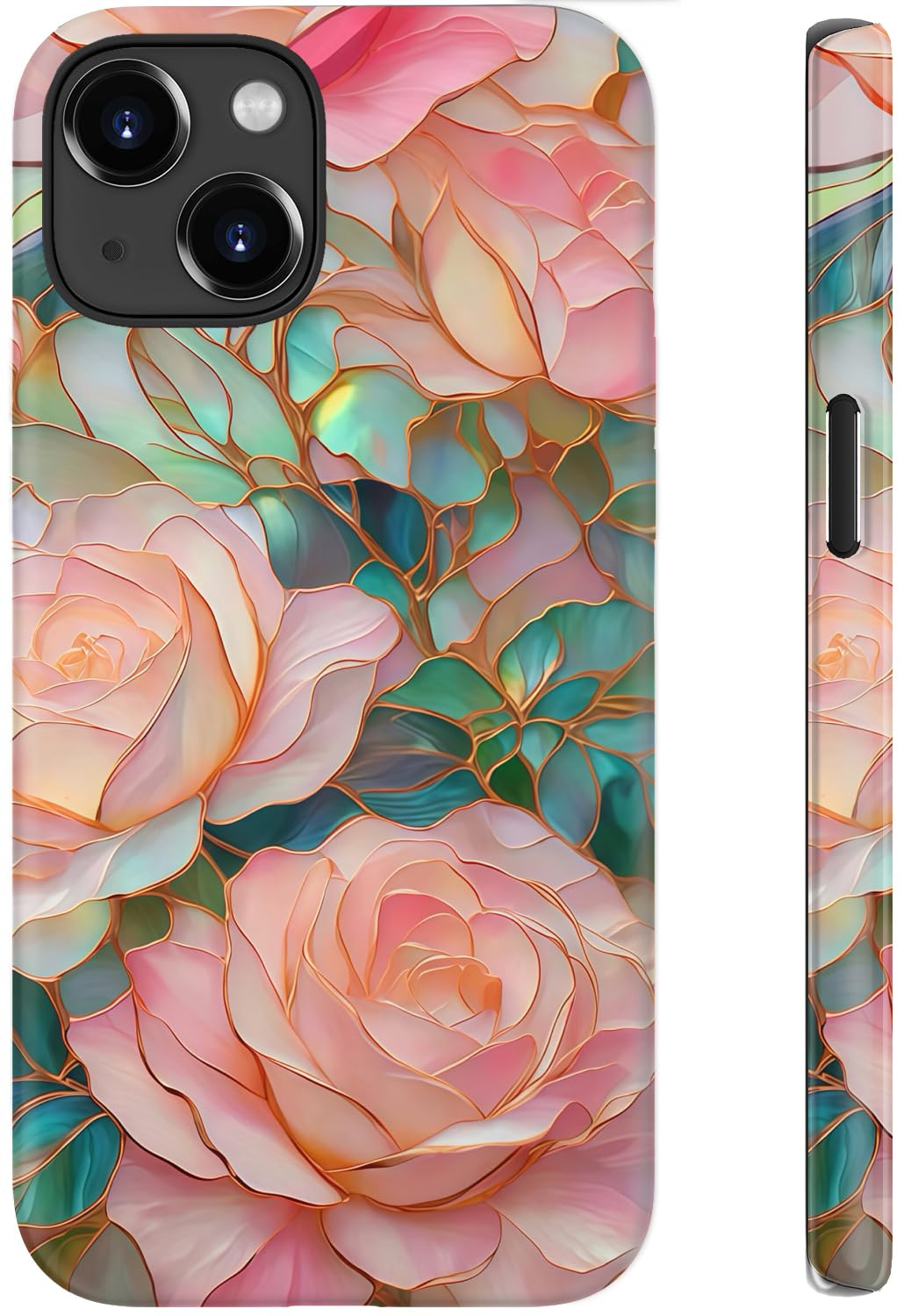 DEENAKIN for iPhone 14/iPhone 13 Case,Cute Floral,Trendy Preppy Y2K Designs | Compatible with Magsafe, Dual-Layer Hard Shell + Silicone, Slim Fit Phone Cover with Flower for Women Girls