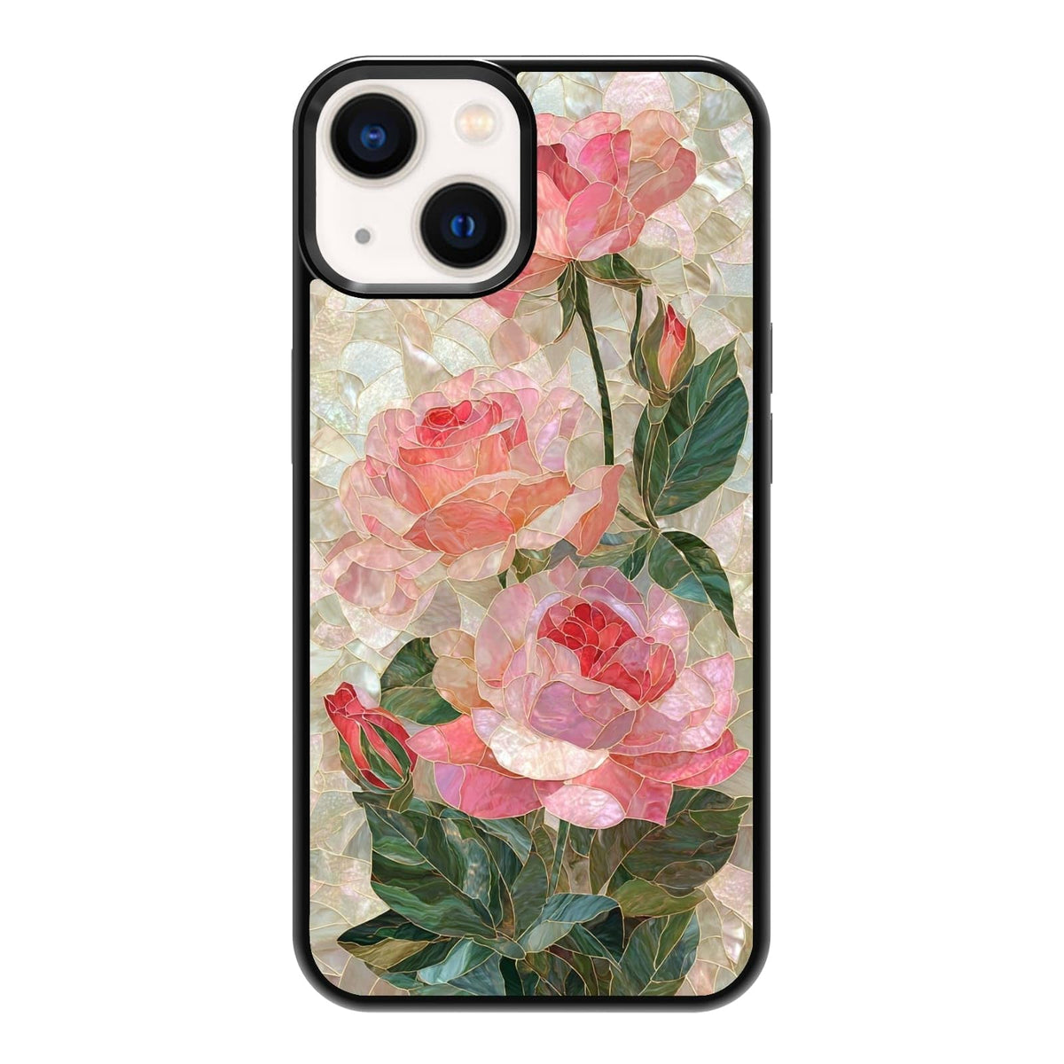Dark Botanical Wildflower Forest Green Leaf White Blossom Nature Art Phone Case, Shockproof Protective Cover for iPhone 11 12 13 14 15 16 17 Pro Max Plus Mini XR 7 8 SE