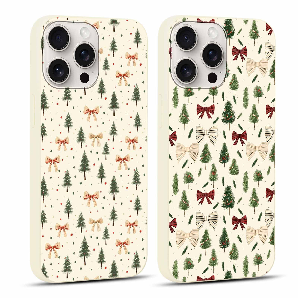 2 Pack Merry Christmas Phone Case for iPhone 16 6.1", Cute Xmas Christmas Tree Pattern Case with Candy Design Christmas Decorations Gifts Shockproof Soft Silicone Cover for Girl Women