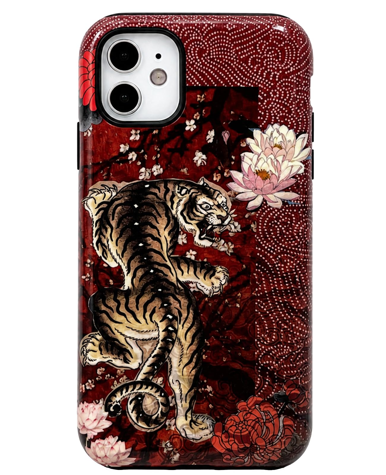 for iPhone 17 Pro Case Cute Retro Chinese-Style Tiger Phone Case Made of Hard PC Material, It Provides Full Protection with A Glossy Finish for Women (Green, iPhone 17 Pro)